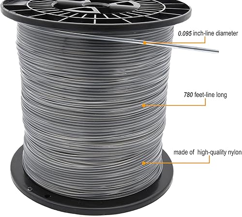 Miniatura 3 de KAKO Línea de recortadora 095, línea de recortadora 095, 3 libras-0.095 pulgadas-780 pies, cuerda Wacker de malezas 095, línea de recortadora