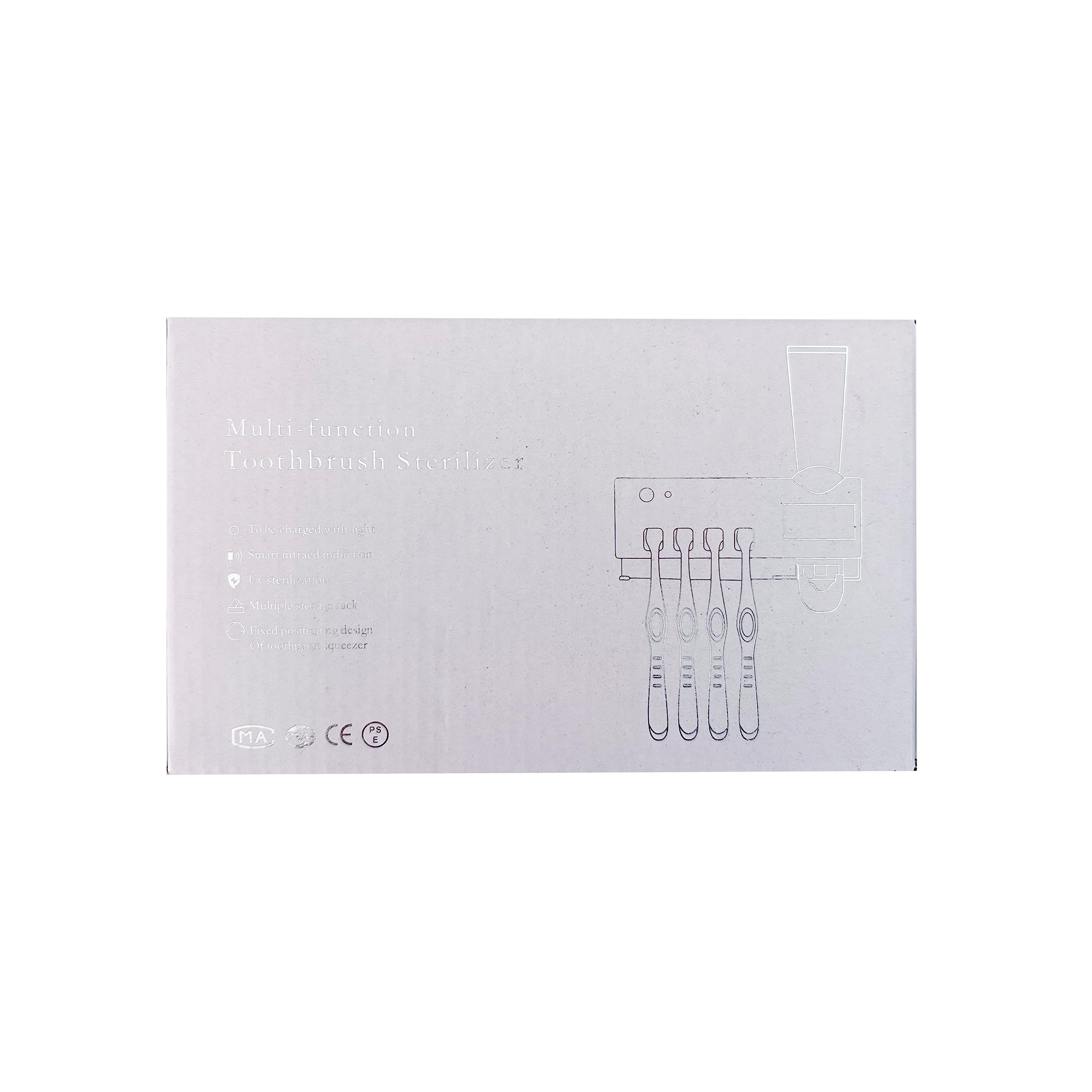 S.I.C Porta Cepillo De Dientes con FuncióN De Esterilizador De Rayos Ultravioleta Toothpaste Squeezer Luz Led Montado En La Pared AutomáTico Dispensador De Pasta De Dientes