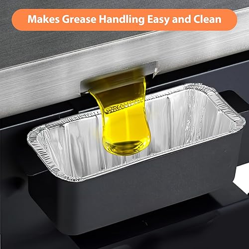 Miniatura 2 de Paquete de 50 accesorios para plancha Blackstone  Forros de taza de grasa compatibles con plancha Blackstone 5017, bandeja de goteo desechable de