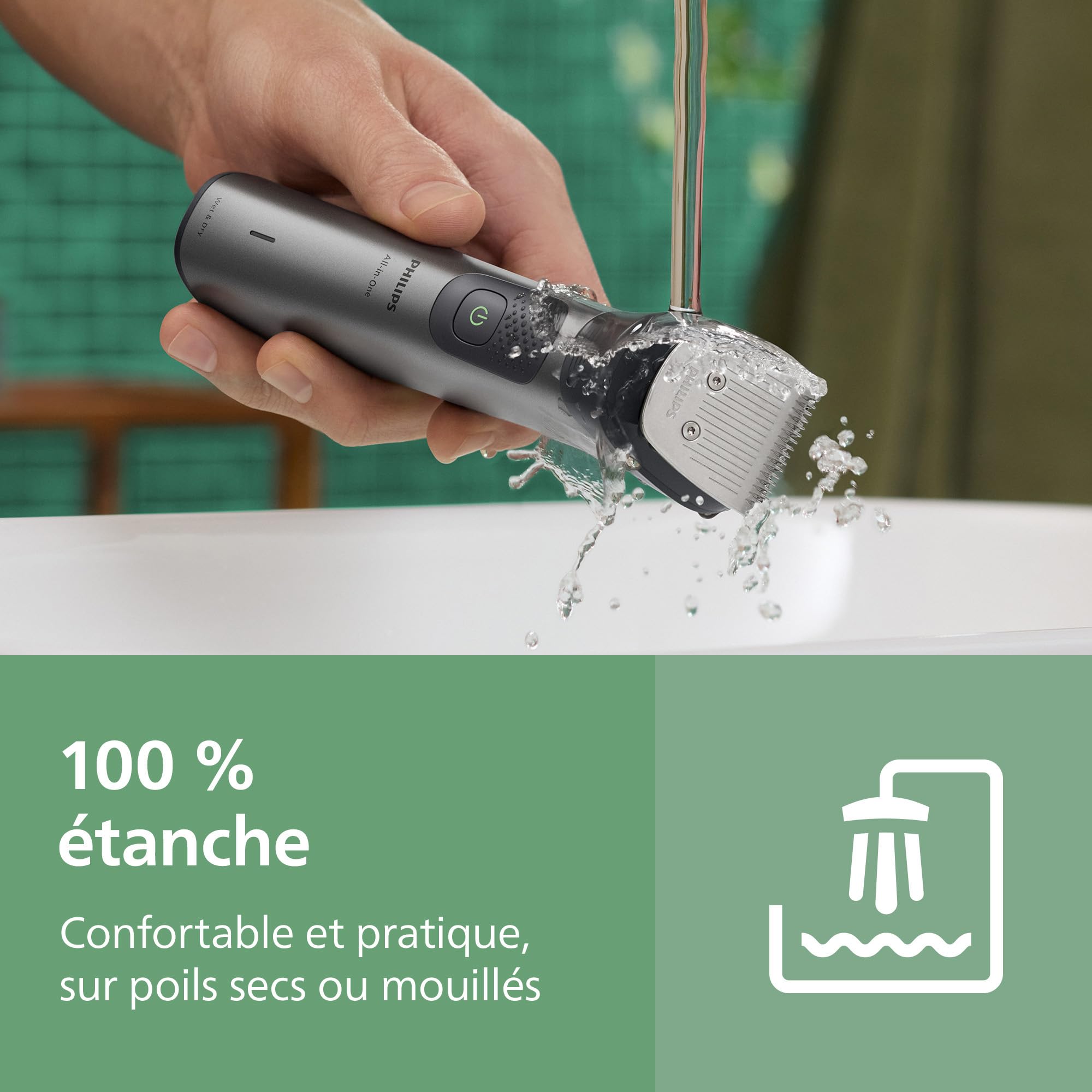 Philips Multigroom série 7000 Tondeuse tout-en-un 17 accessoires – tondeuse pour barbe, cheveux et corps, lames en métal auto-affûtées, 26 hauteurs de coupe (0,5-20 mm), modèle MG7961/15