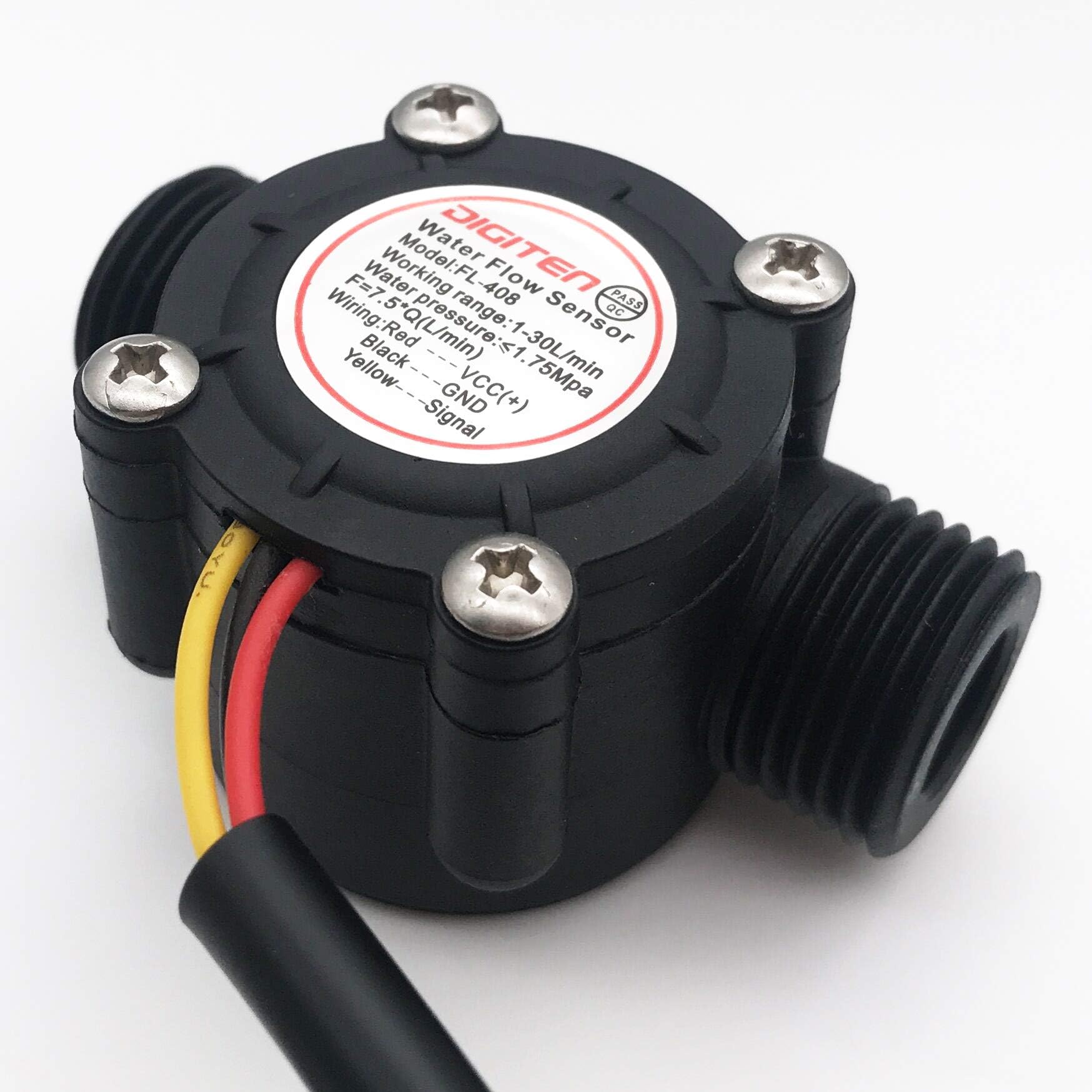 G1/2" Water Flow Hall Sensor Switch Flow Meter Flowmeter Counter 1-30L/min with 1.2m Wire