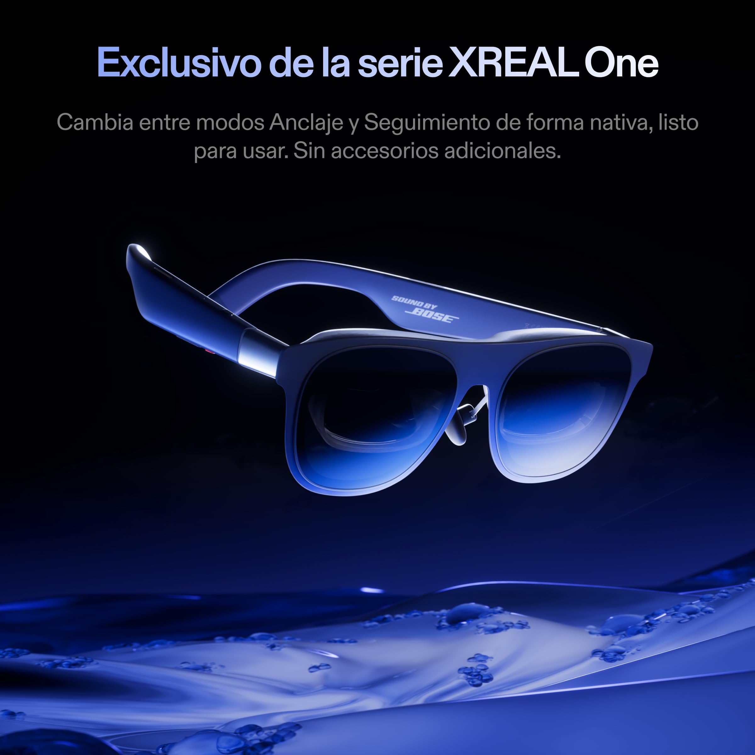 XREAL 1S AR/XR Gafas, Gafa Realidad Aumentada, 500" Pantalla Virtual, Campo Visión 52°, 3DoF Nativos, Real 3D, X1 Chip, Compatibles Dispositivos USB-C DP y iPhone17/16/15, ROG/SteamDeck