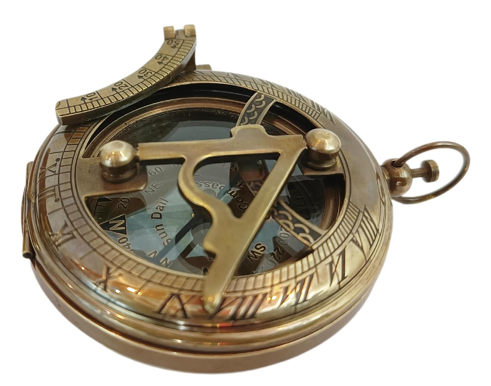 Eurasian Enterprises Antique Vintage Brass Pocket Sundial Watch