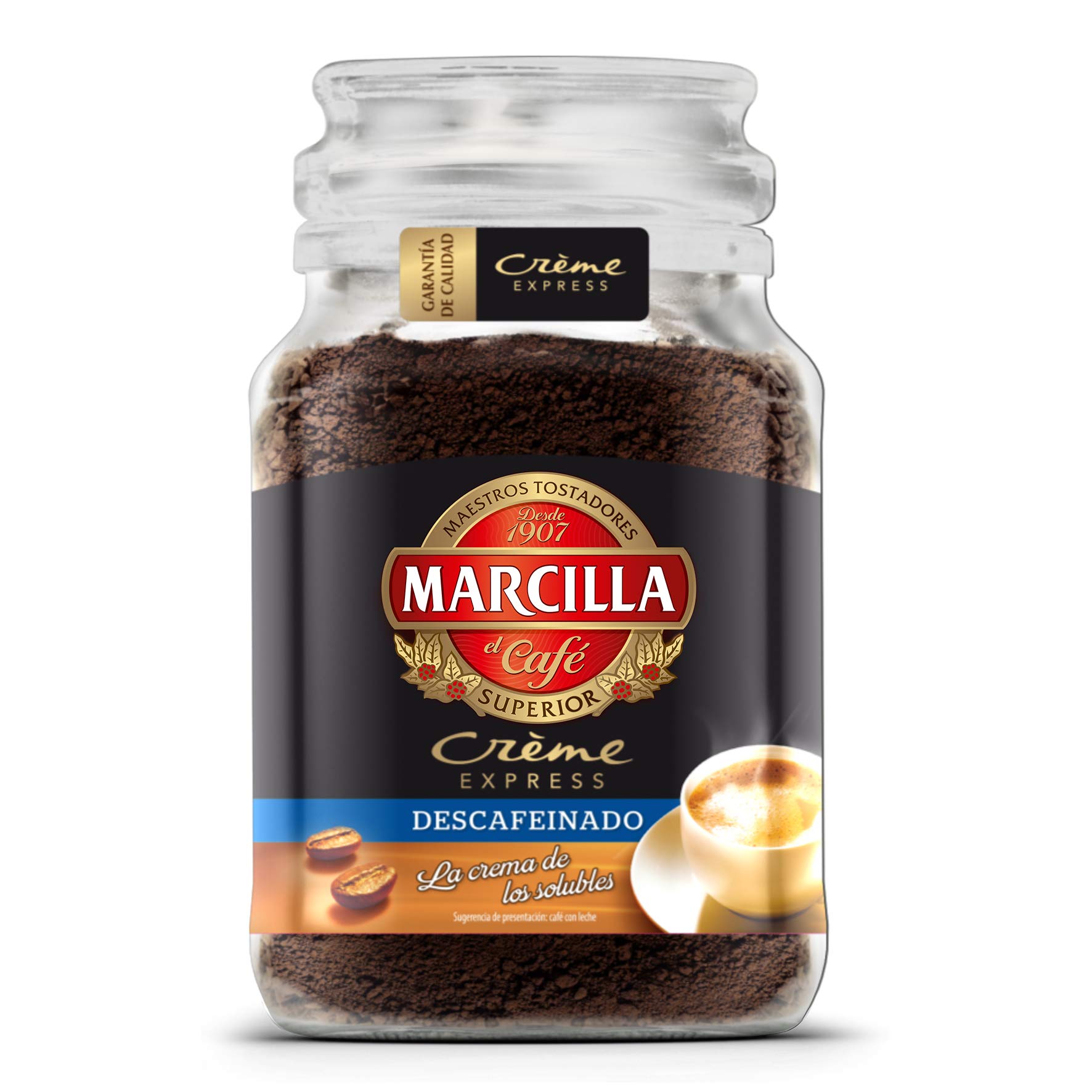 Café Marcilla soluble Crème Express Descafeinado, 200 gr. - [Pack de 6]