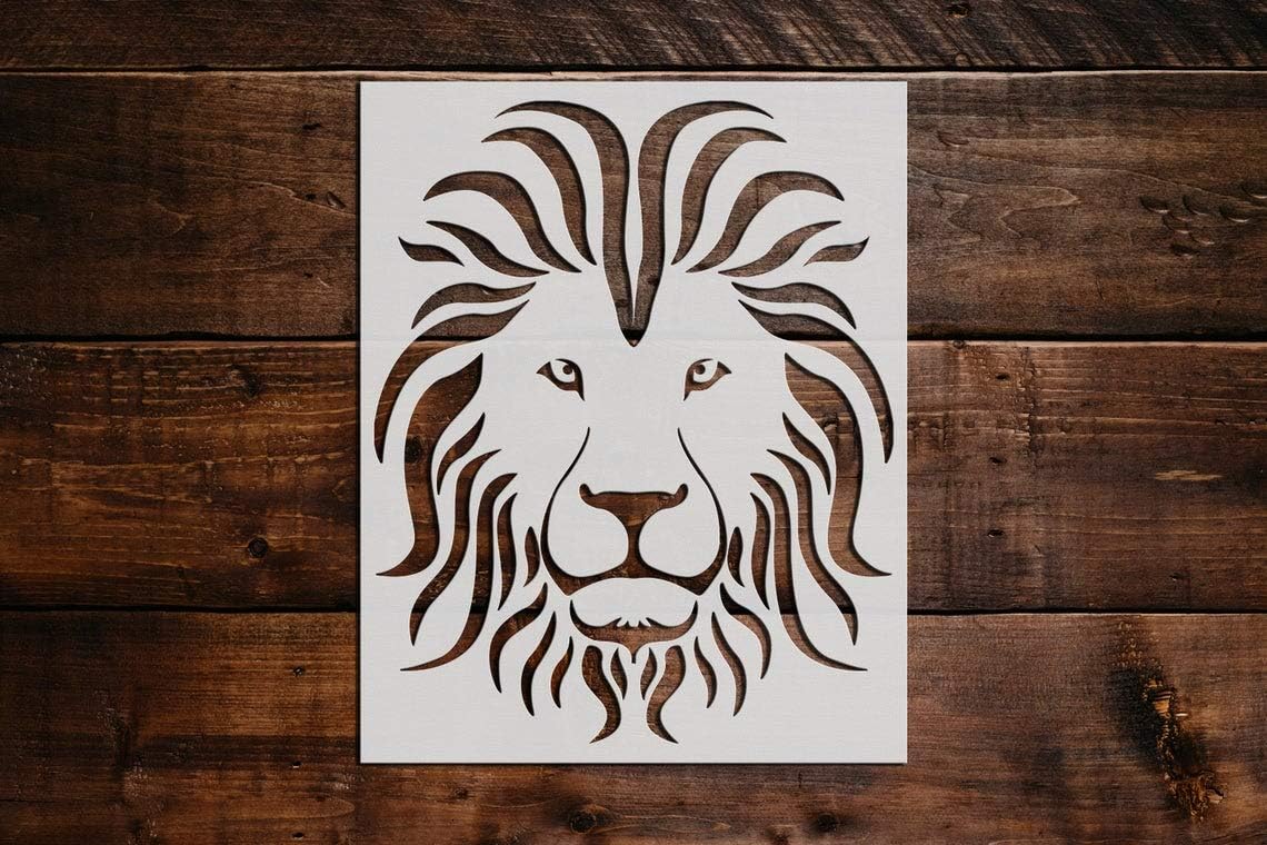 Lion Stencil DIY Reusable Craft and Painting Wall Stencils - 311 (8.5x11)