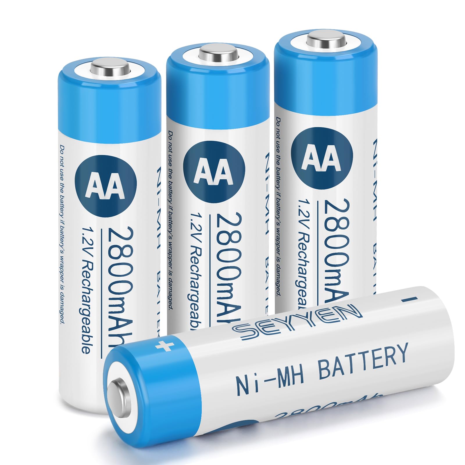 NiMH Rechargeable AA Batteries 4 Pack 2800mAh High Capacity 1 2V NiMH Double A Batteries Pre-Charged Solar Battery