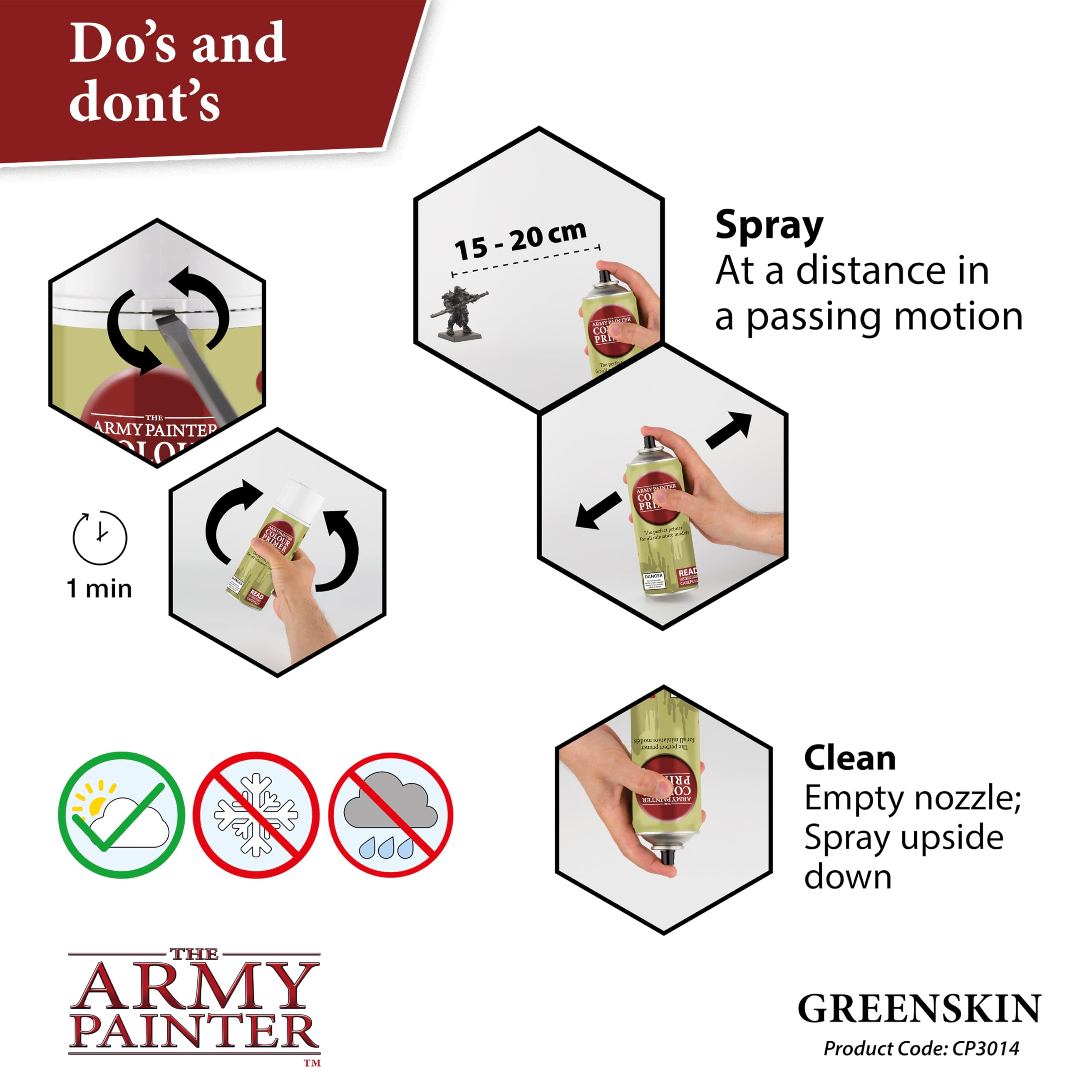 The Army Painter Colour Primer, Greenskin 400 ml podkład w sprayu, Primer Spray, lakier akrylowy w sprayu do malowania i figurek Warhammer