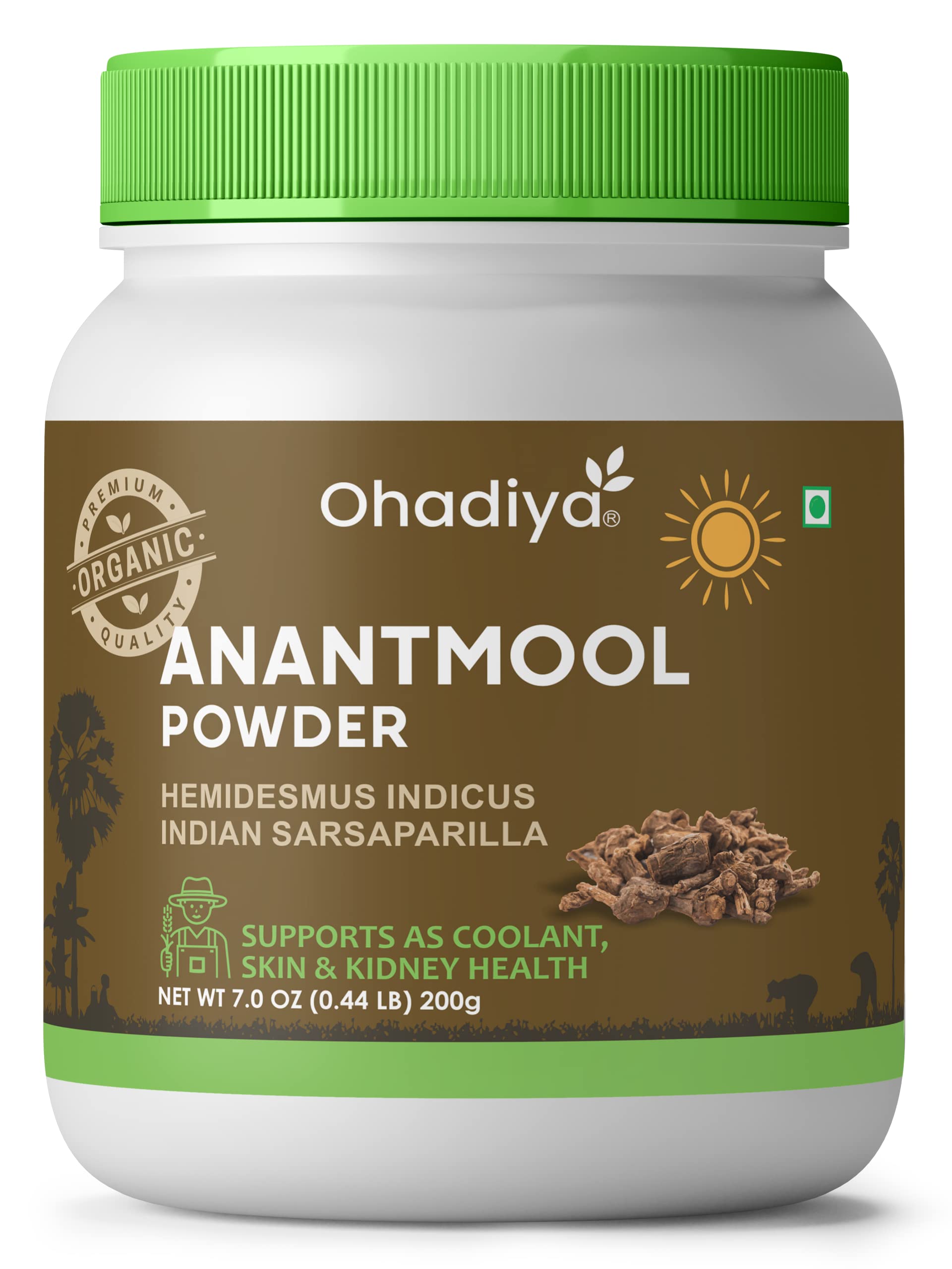 Ohadiya Anantmool (Anantamul, Anantmul, Hemidesmus indicus, Indian Sarasaparilla) Powder - Support Healthy Skin, Boosts Immunity-200 gm | 7 oz | 0.44 lb