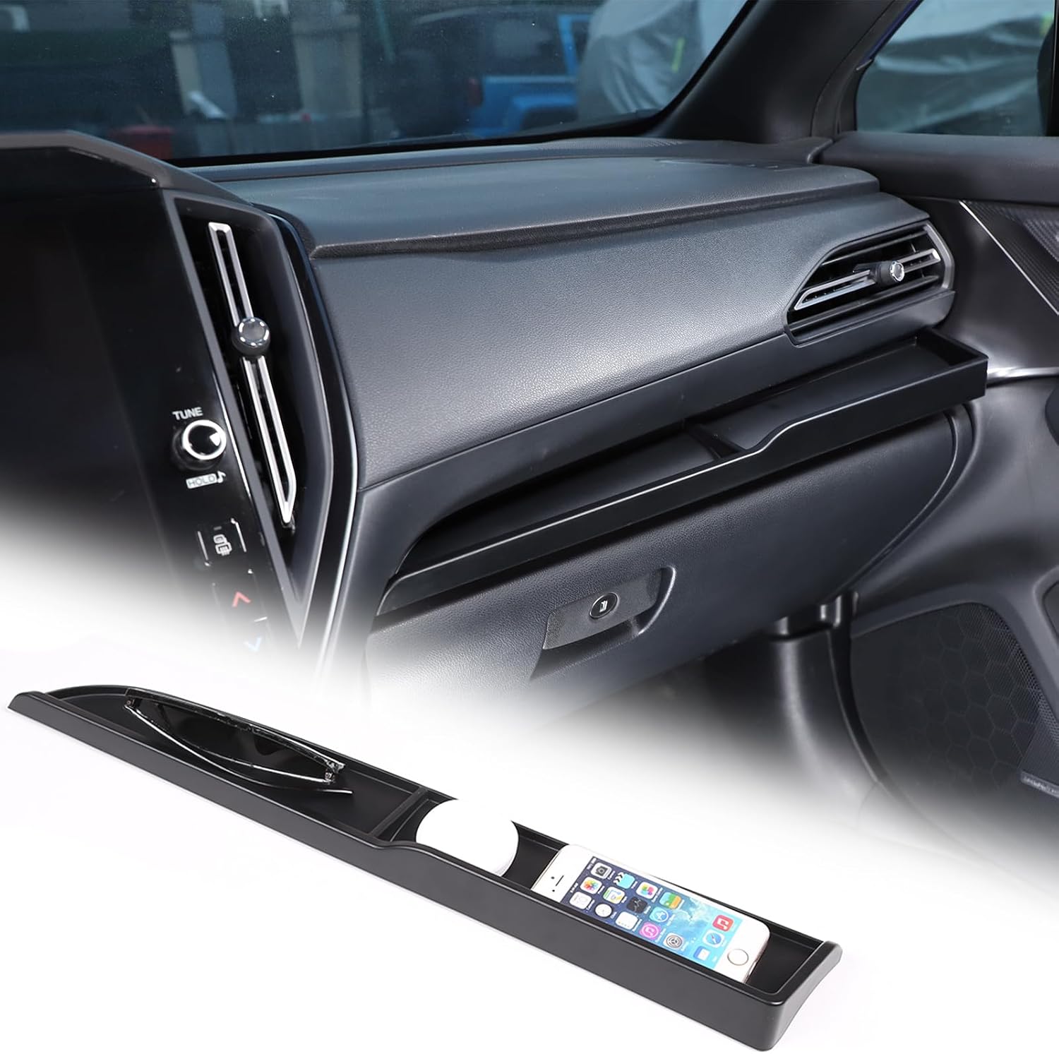 Passenger Dashboard Organizer Tray Compatible with Subaru WRX 2022-2024/ Crosstrek 2024 2025 Passenger Storage Organizer Mat Glove Box Storage Organizer Tray Anti-Slid Pad Interior Accessories