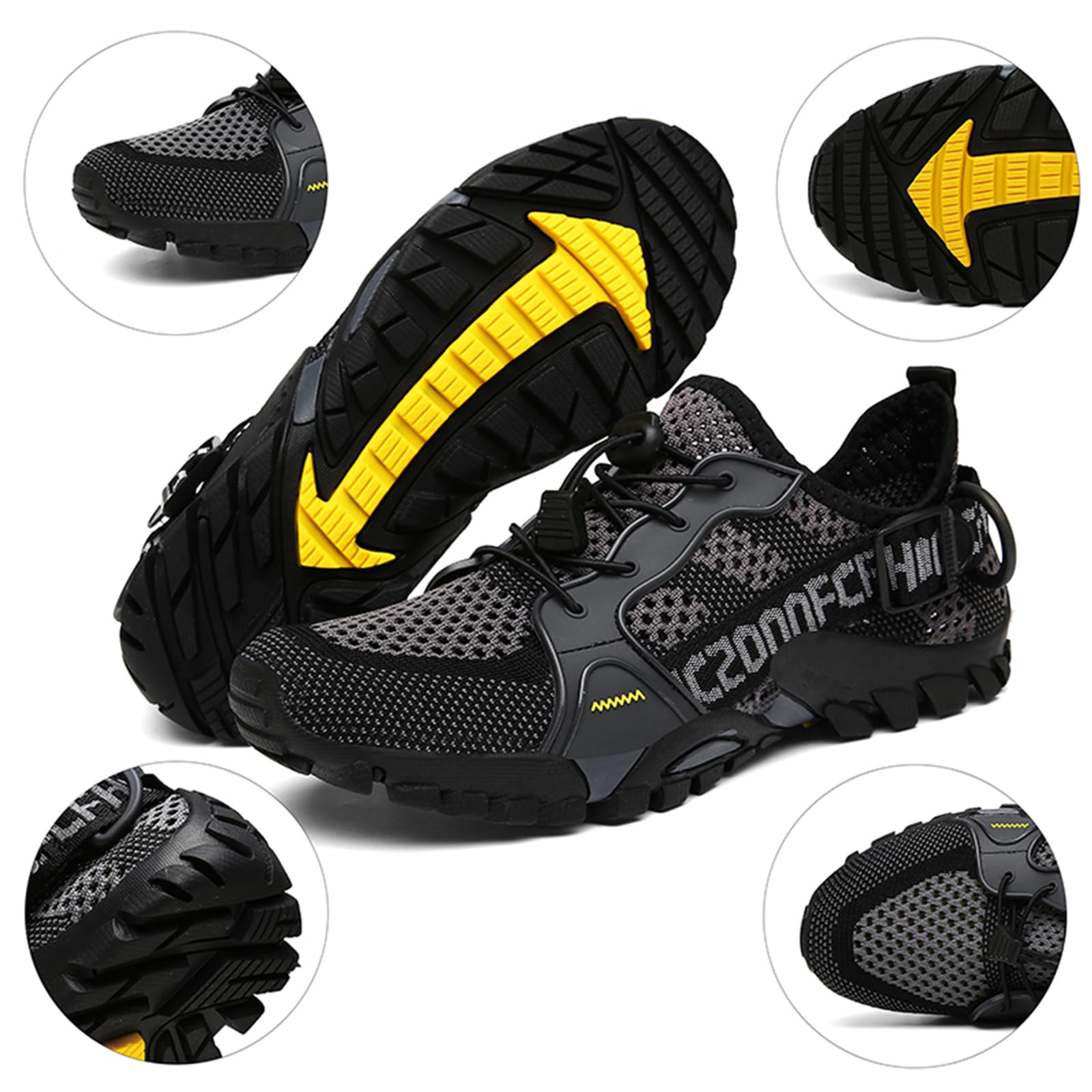 Cliont Scarpe da Immersione Uomo Donna Surf Spiaggia Sport Acquatico Scarpe Traspirante Antiscivolo