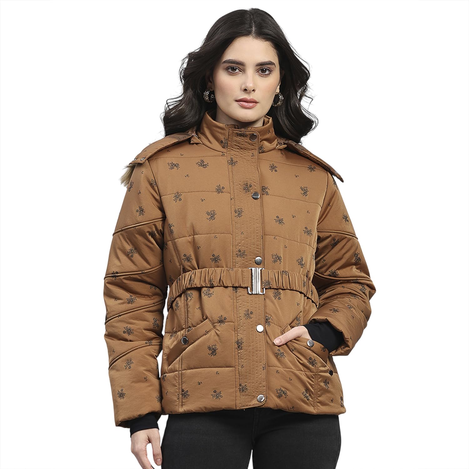 monte carlo Womens Regular Fit Printed Zipper Closure Full Sleeve Winter Jacket | Women Winter Jacket | Stylish Zipper Jacket | Casual Winter Wear For Women's(Pack of 1)-picture-13