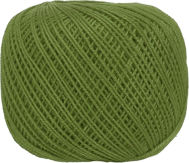 MECCANIXITY 164 Yards Size 3 Dark Green Pearl Cotton Crochet Thread Lace Weight Yarn Tatting Thread for Crocheting Knitting Embroidery Sewing