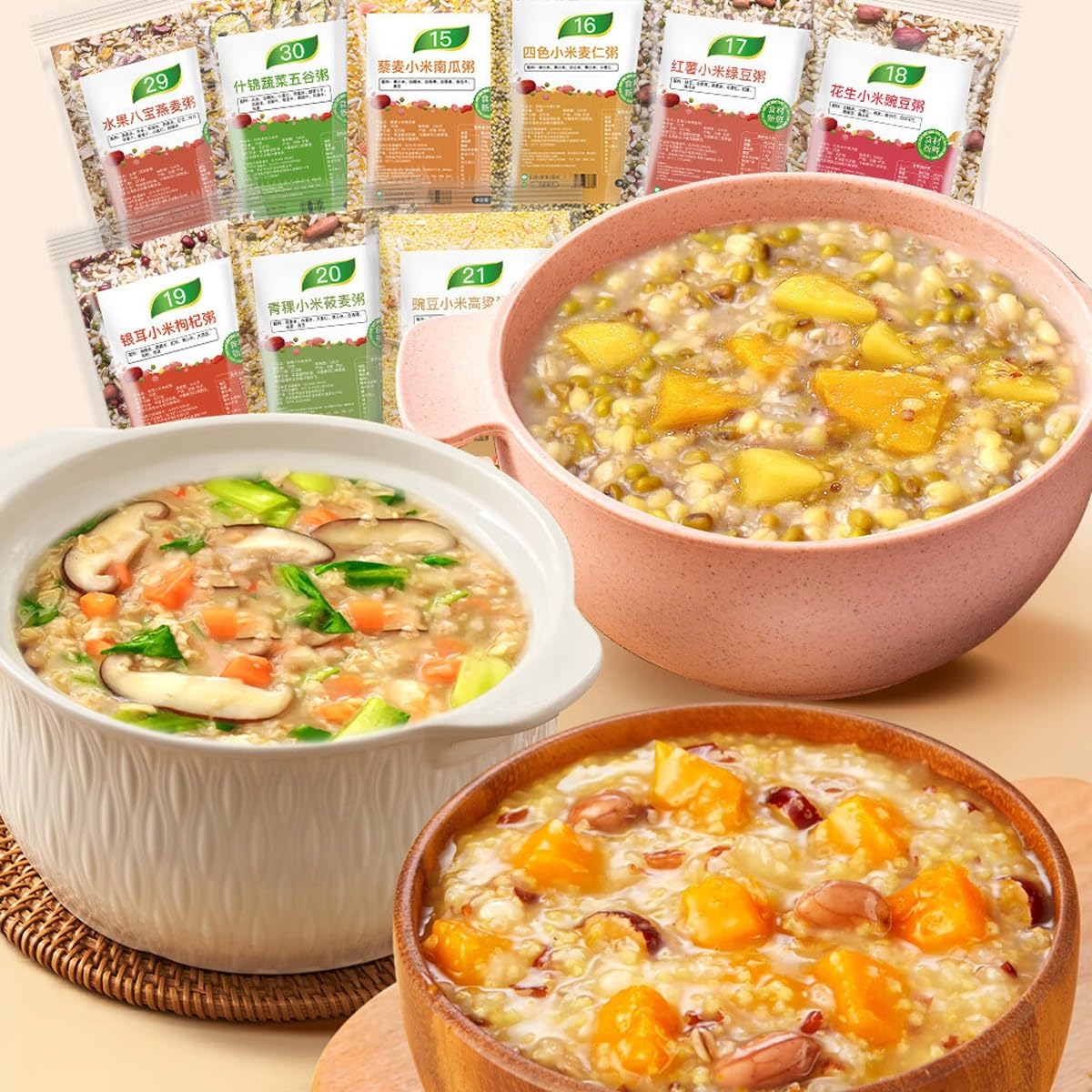 9 Sorten Getreidebrei Gemüsemischung Einzeln Verpackt 75g Beutel