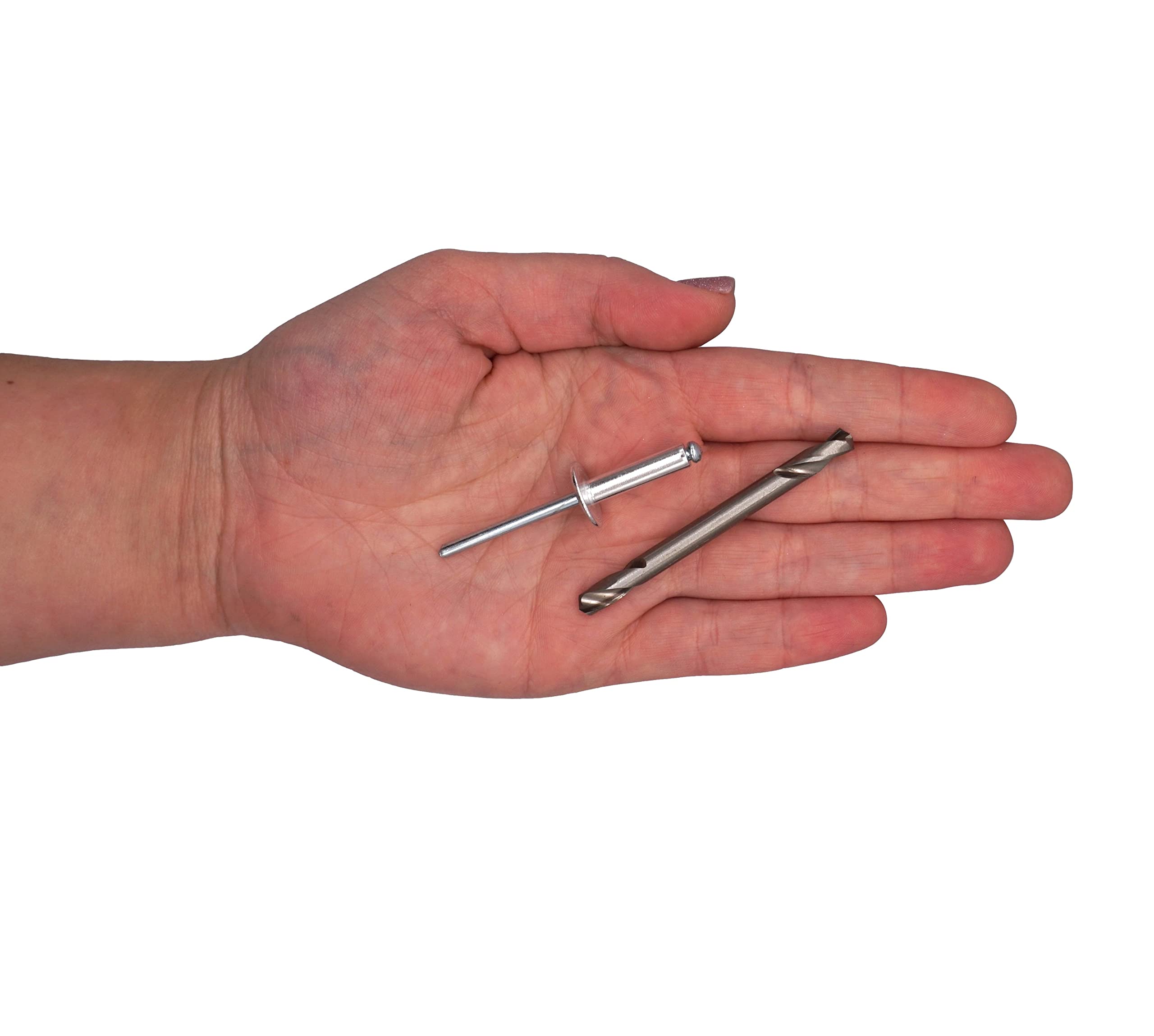 SKIR'CO Remaches ciegos de aluminio con brida grande (300 piezas) 5.0 x 20 mm, mandril de acero, broca incluida
