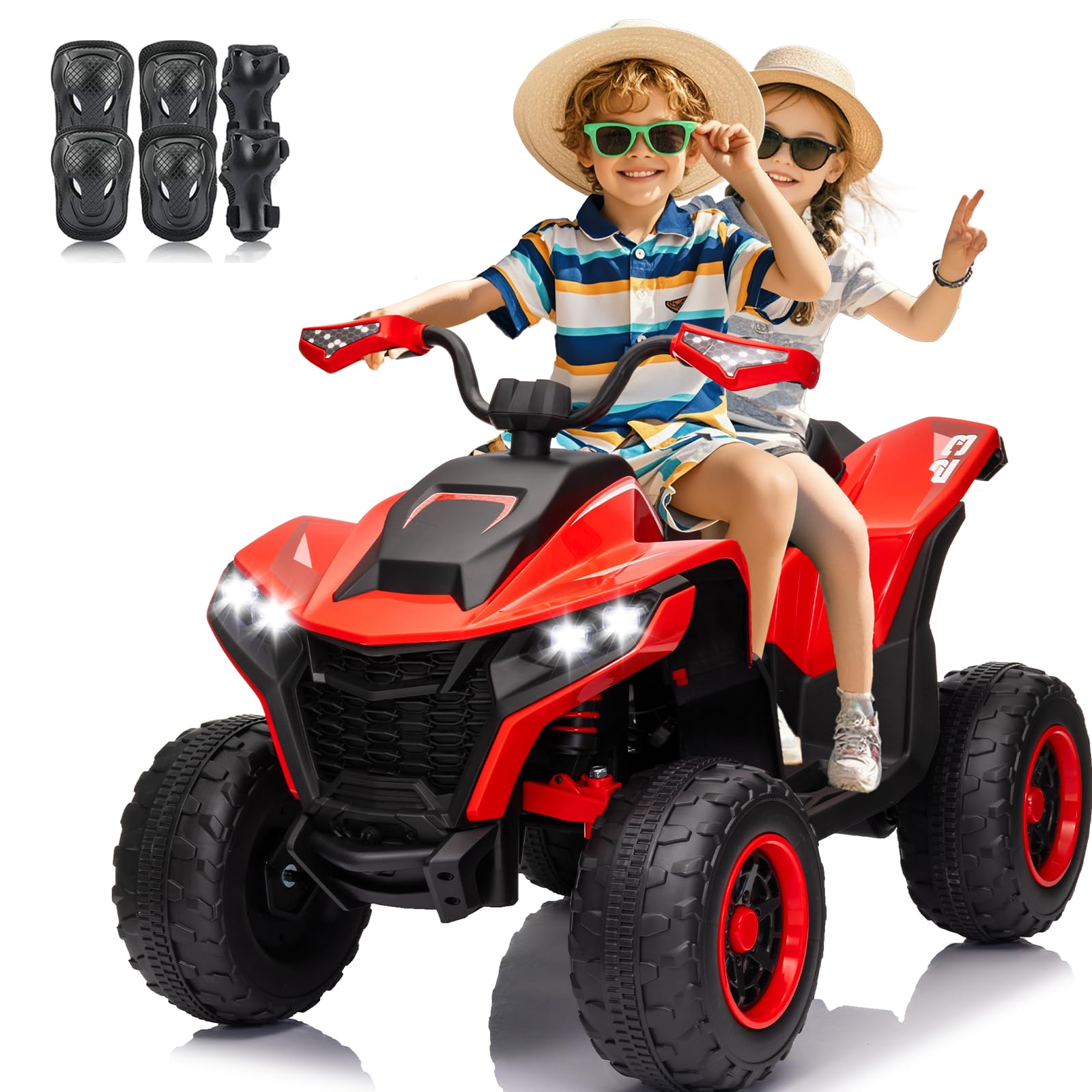 Amazon.com: Kids ATV 4 Wheeler, 24V 2 Seater Electric ATV Quad w