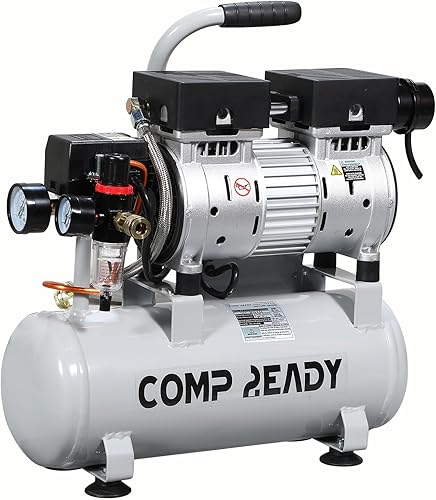 Compresor de aire portátil de 2 galones 0.75HP 1.7 CFM90PSI 60dB Compresor de aire libre de aceite ultra silencioso ideal para inflado de