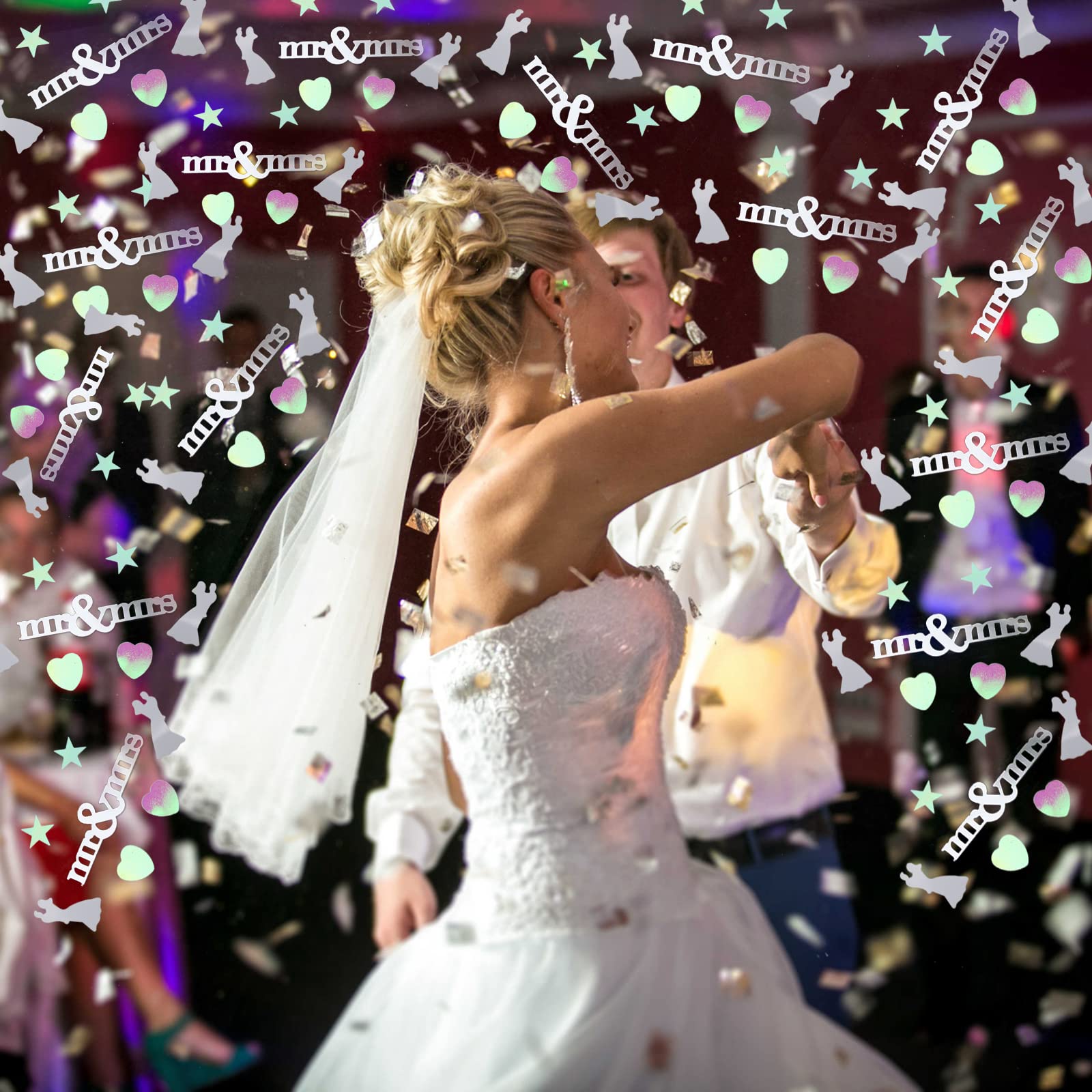 600 Stück Hochzeits-Konfetti Für Tischdeko – Herz, Stern, MR&MRS Für Brautparty & Verlobung