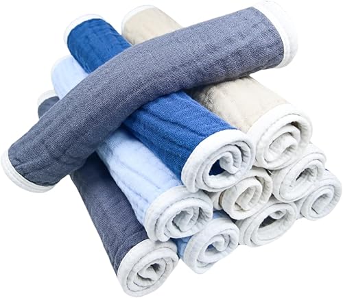 Miniatura 5 de Synrroe Paños de muselina grandes para eructos, paños de muselina para bebés niñas y niños, paquete de 10 extraabsorbentes y suaves de muselina, 6