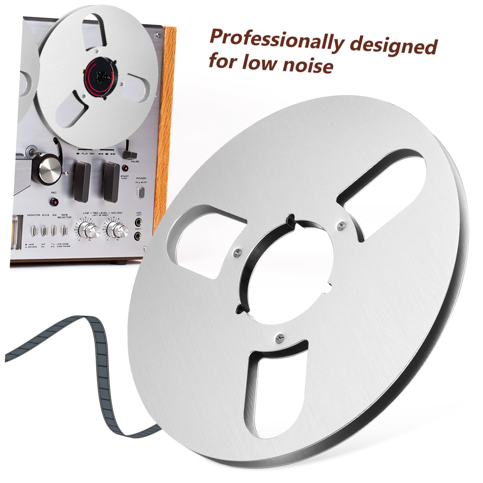 Artibetter Tonbandspule aus Aluminiumlegierung mit Drei Löchern Leise und Robust Silberne Aufwickelspule für Tonbandgeräte und Bandmaschinen