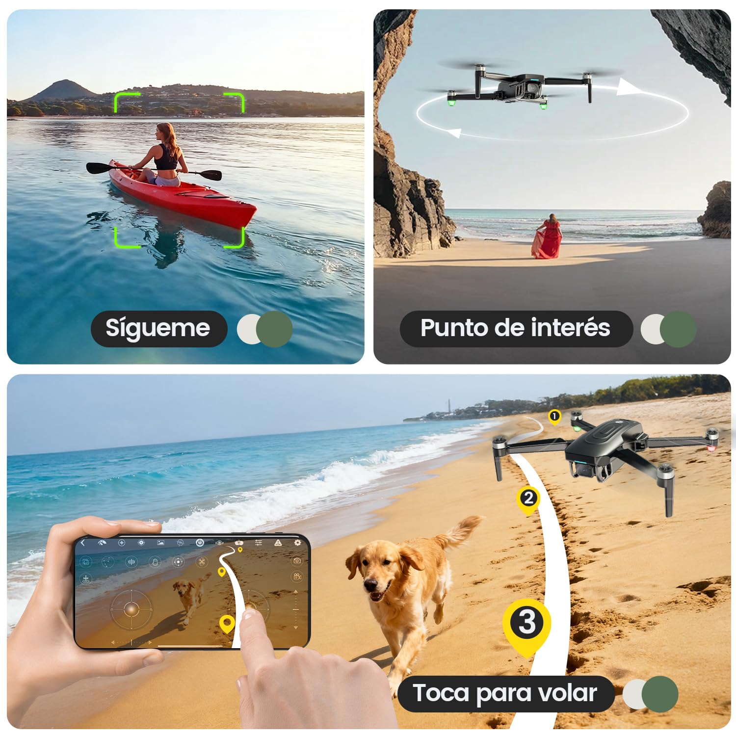 Holy Stone HS175G Dron con Cámara 8K y EIS, Motor sin Escobillas, 60 Min de Vuelo, GPS, Retorno Inteligente, Drones con Cámara 8K Adultos, Drone Plegable con Batería de Carga Rápida, C0
