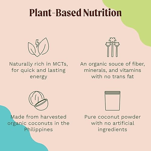 Miniatura 3 de Fiesta Tropicalé Leche de coco orgánica en polvo, sin azúcar, leche orgánica a base de plantas, sin lácteos, leche en polvo sin gluten para crema de