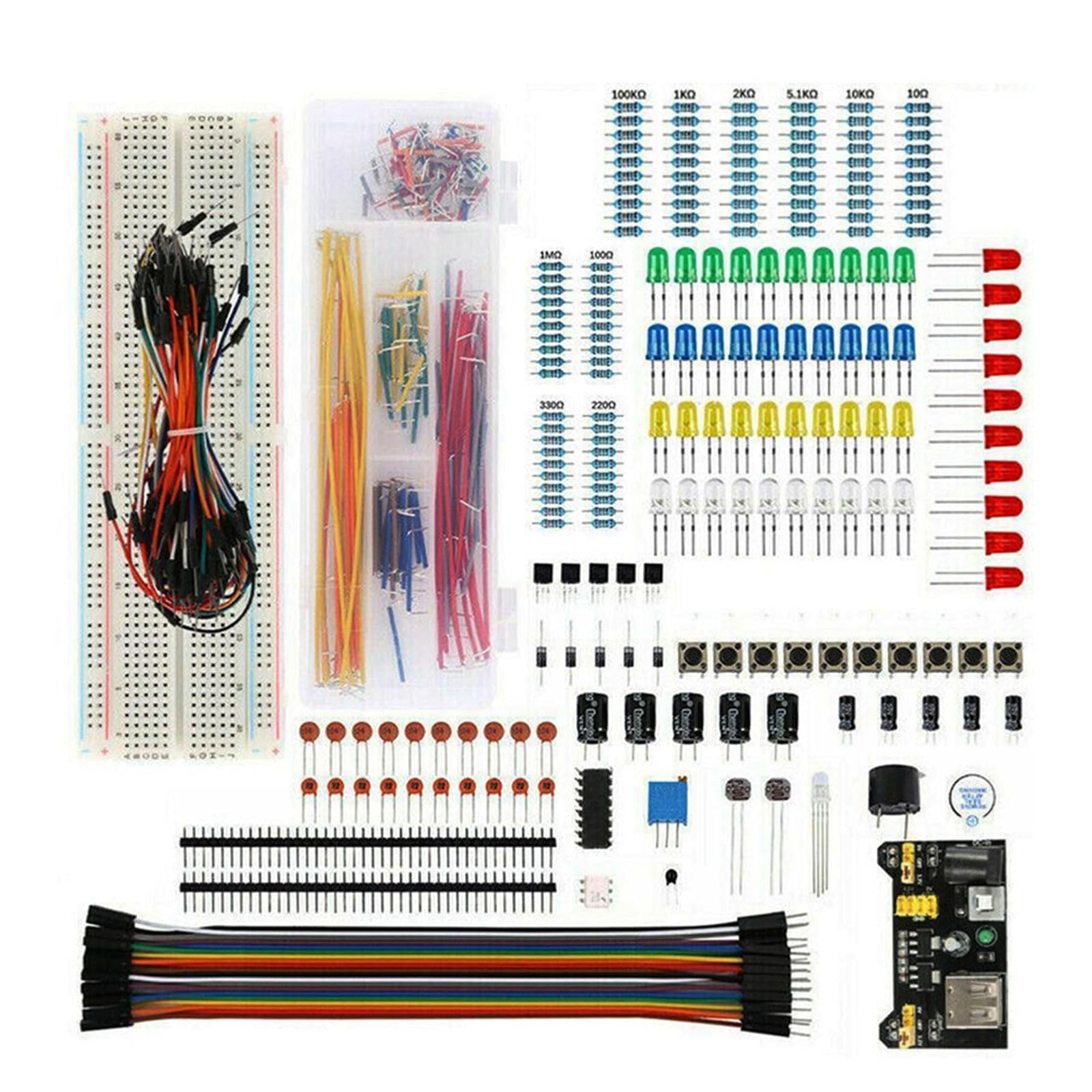 Multifunktionales Elektronik Projektset Mit 830-Punkt Steckbrett Und Verschiedenen Komponenten Für Kreative Schaltungen