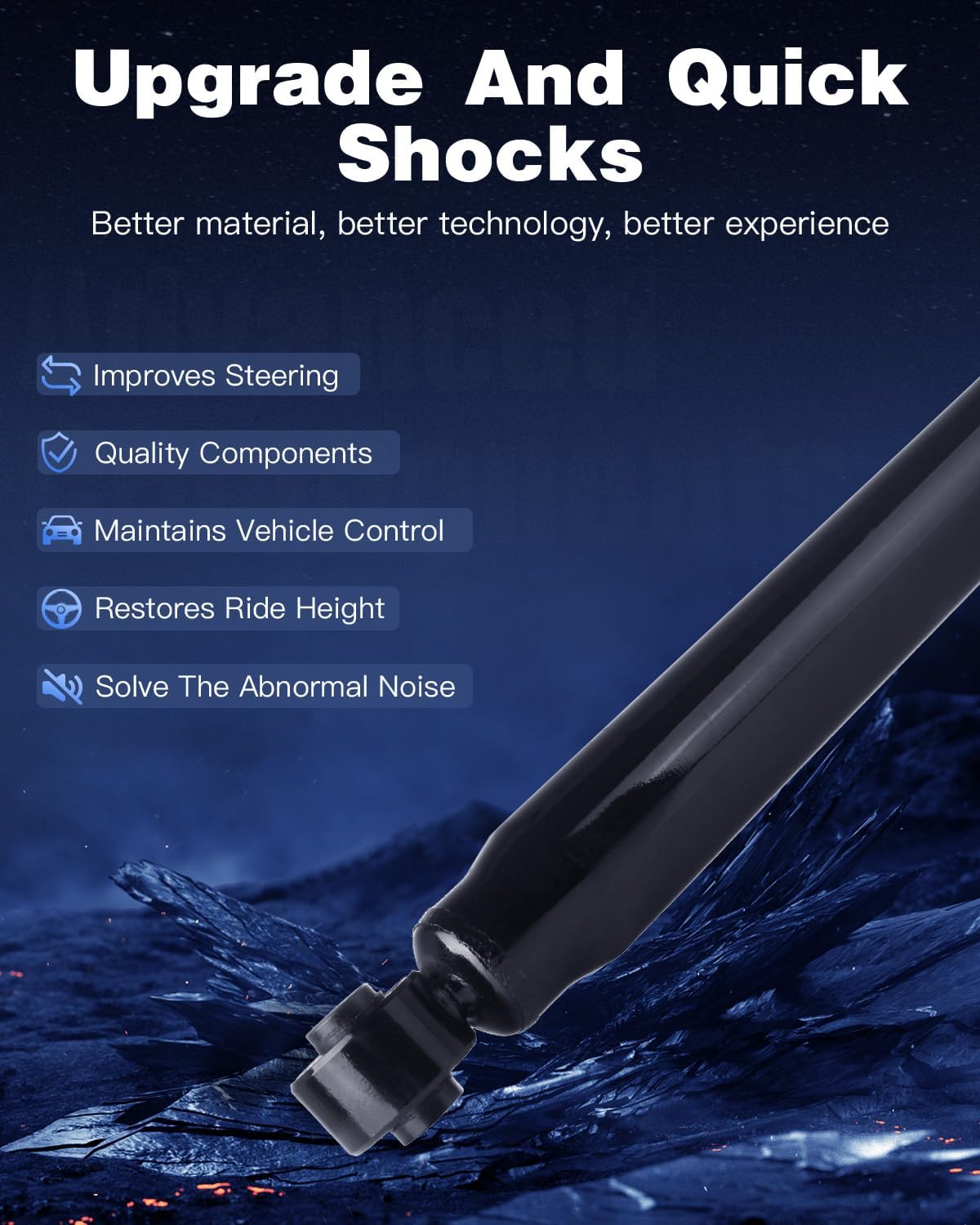 Shocks for Dodge,ECCPP Front Rear Shock Absorbers Kits Compatible with 2009 2010 for Dodge Ram 1500,2011 2012 2013 2014 2015 2016 for Ram 1500 349110 911300 344385 37164 Auto Shocks