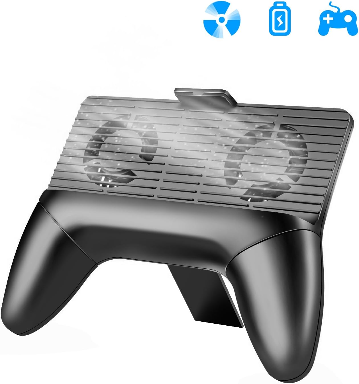 Multi-Functional Phone Radiator and Cooling Plate for Mobile Game Controller,Mobile Phone Stents Charger Dual Use with Cooling and Charging System Black