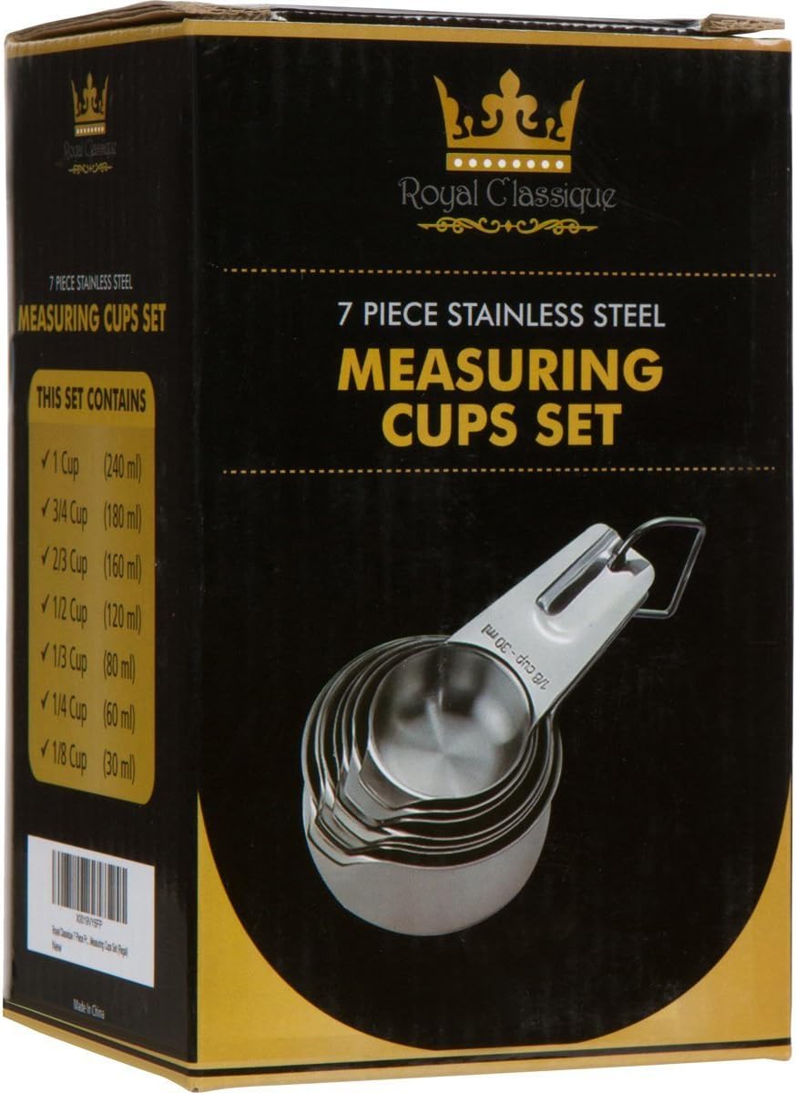 7 Piece Professional Grade Stainless Steel Measuring Cups Set By i Kito