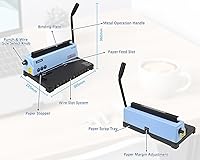Vista 7 de Rayson TD-132 Wire Binding Machine, 32-Hole Spiral Coil Binder, 3:1 Pitch, Punches 12 Sheets, Binds up to 120 Sheets, Sturdy Metal Construction