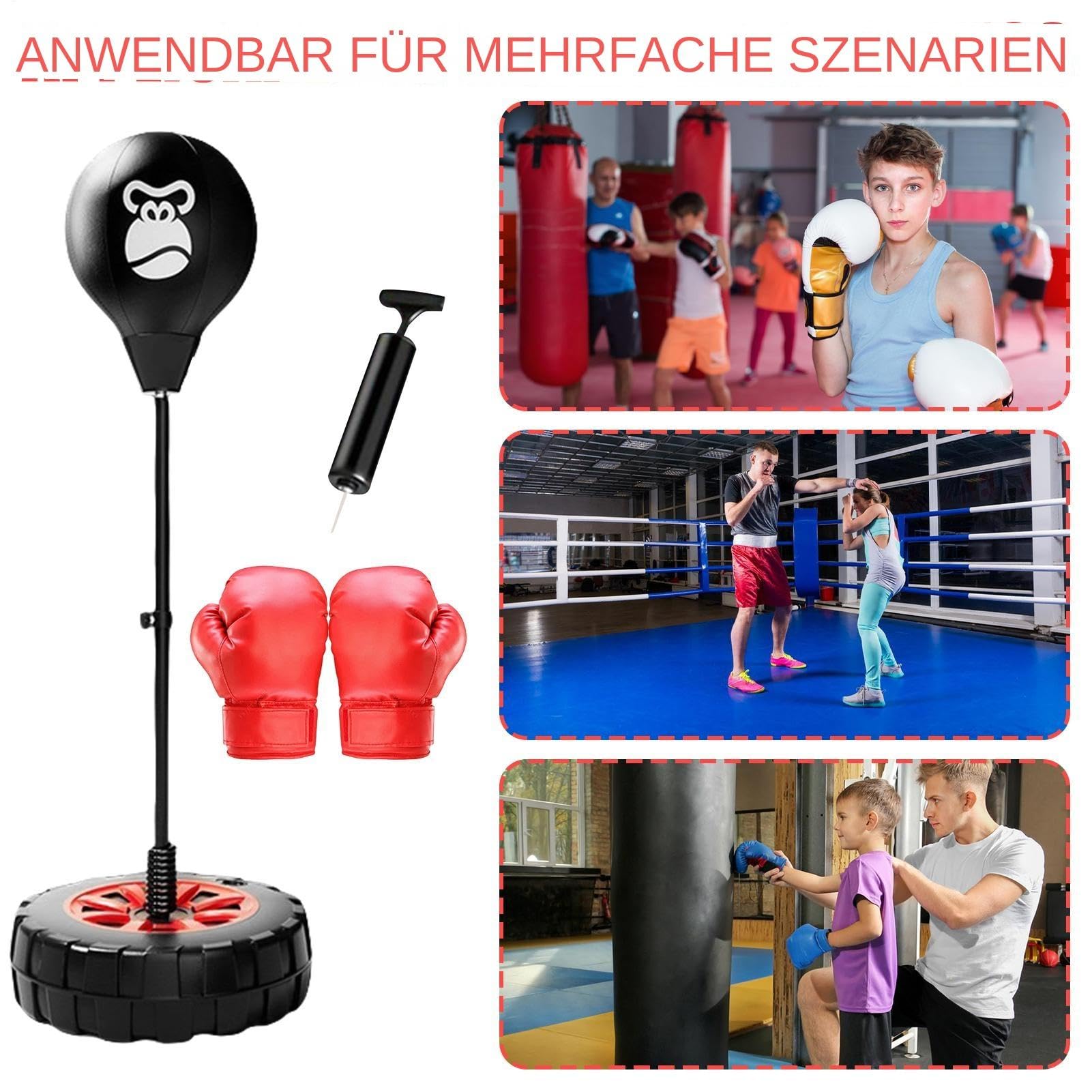 Boxing Reflex Bag, Punching Exercise Bag, regulowana wysokość