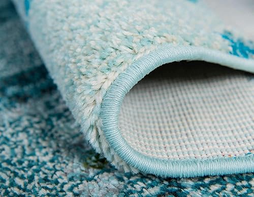 Miniatura 5 de Alfombra moderna Positano de estilo costero de Loom, Polipropileno, Azul claro