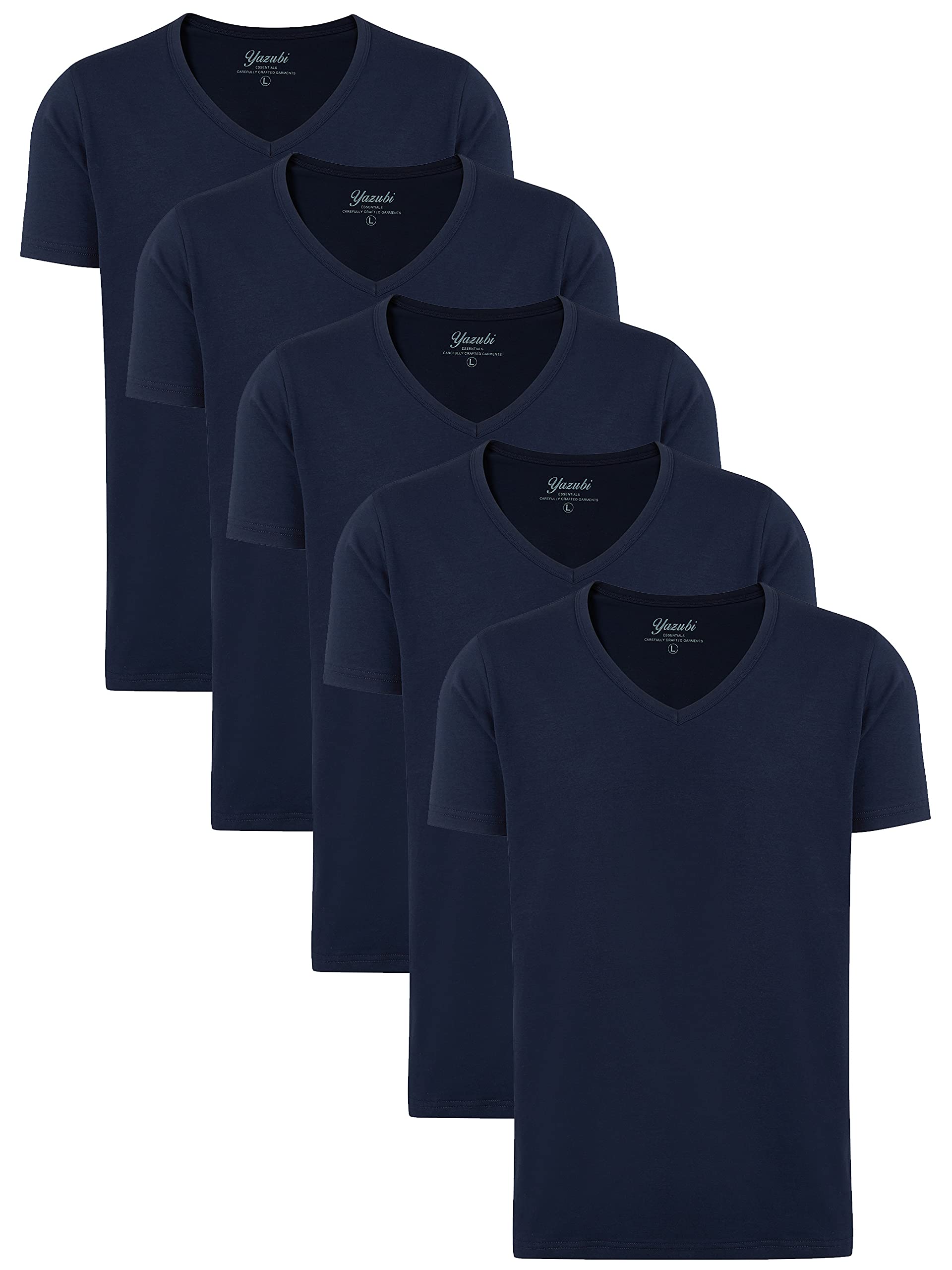 Yazubi Mythic - Herren T-Shirt mit V-Ausschnitt im 5er Pack