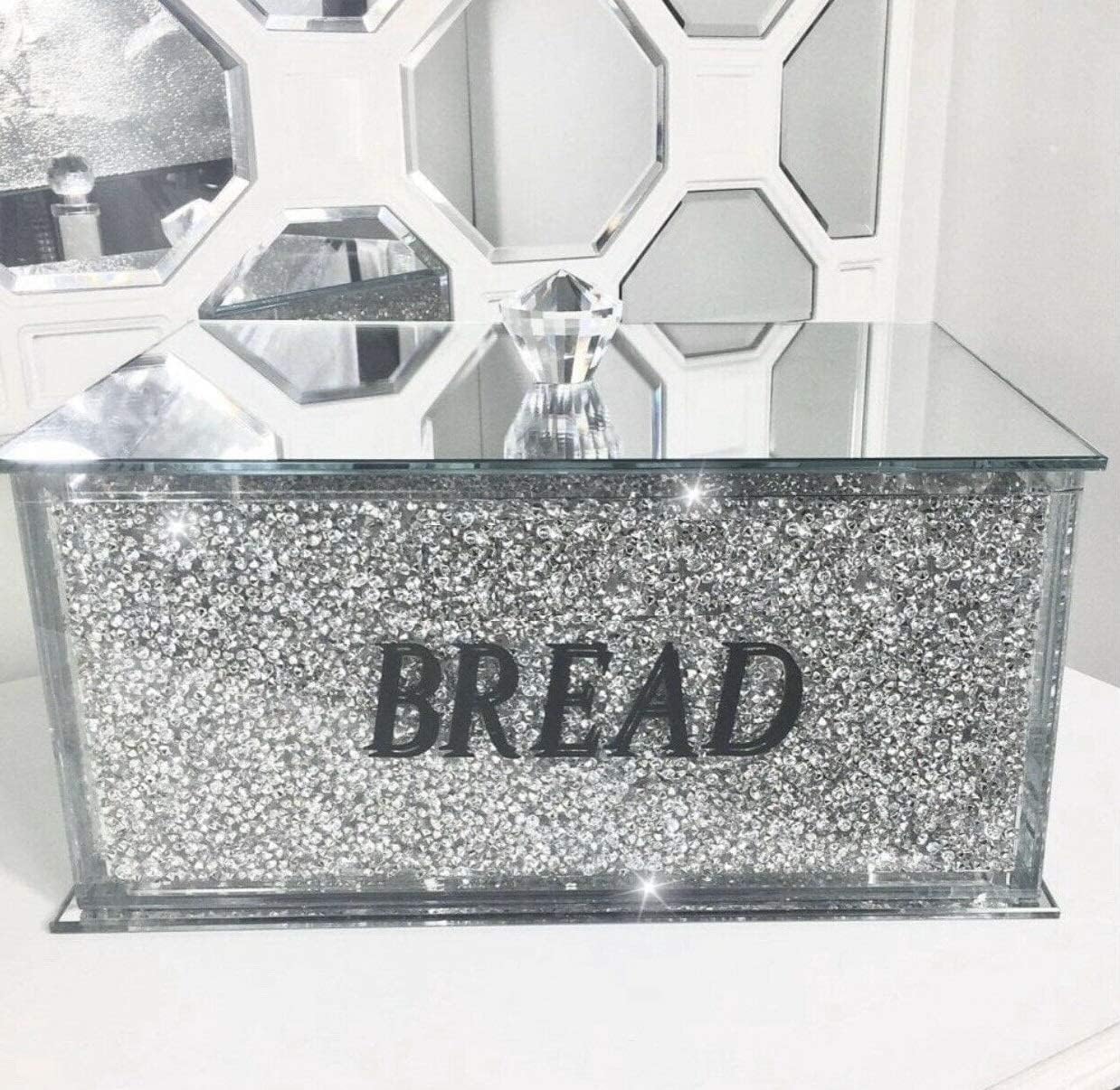 Boîte à pain en verre et cristal écrasé XXL design élégant luxe