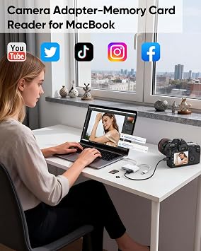 iPhone用SDカードリーダー、デジタルカメラアダプター、iPhoneメモリーカードリーダー、USB C LlightningデュアルポートからUSB 3.0/SD/Mirco SDTFカードリーダー、iPhone 17/16/15/14/13、Canon/Sony/Kodakカメラ用。