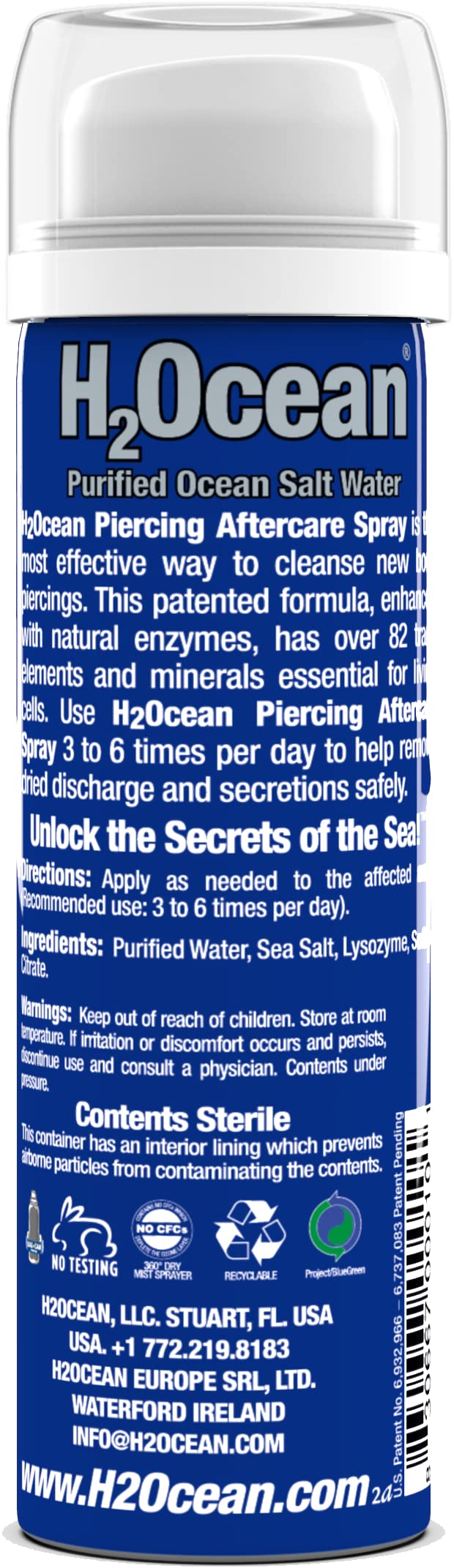 Buy H2Ocean Piercing Aftercare Spray, Sea Salt Keloid & Bump Treatment