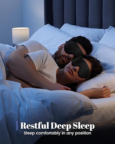 Miniatura 18 de WAOAW Máscara de dormir para hombres y mujeres: máscaras opacas para dormir - Máscara de ojos 3D transpirable suave y cómoda para viajes - Máscaras