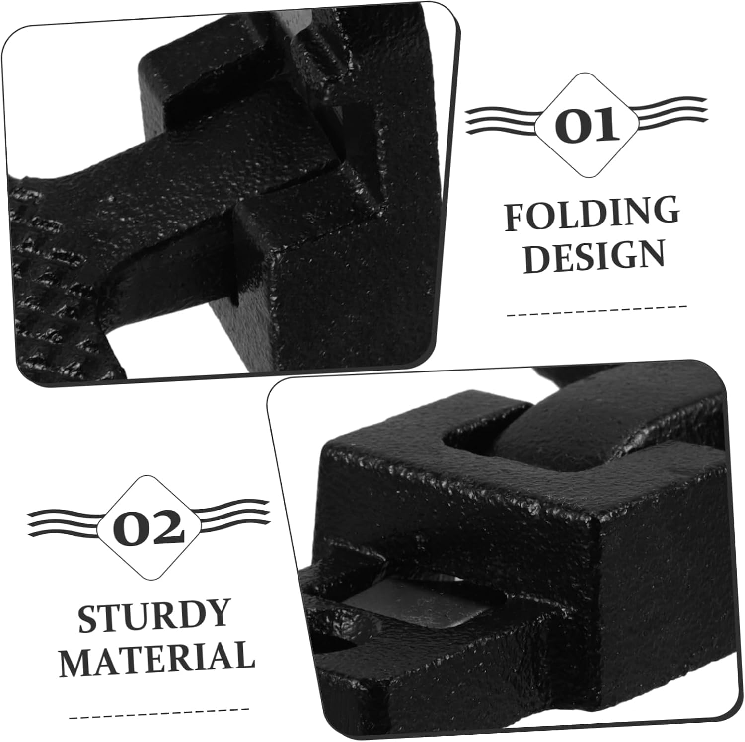 Black Truck Folding Step Steel Antislip Design