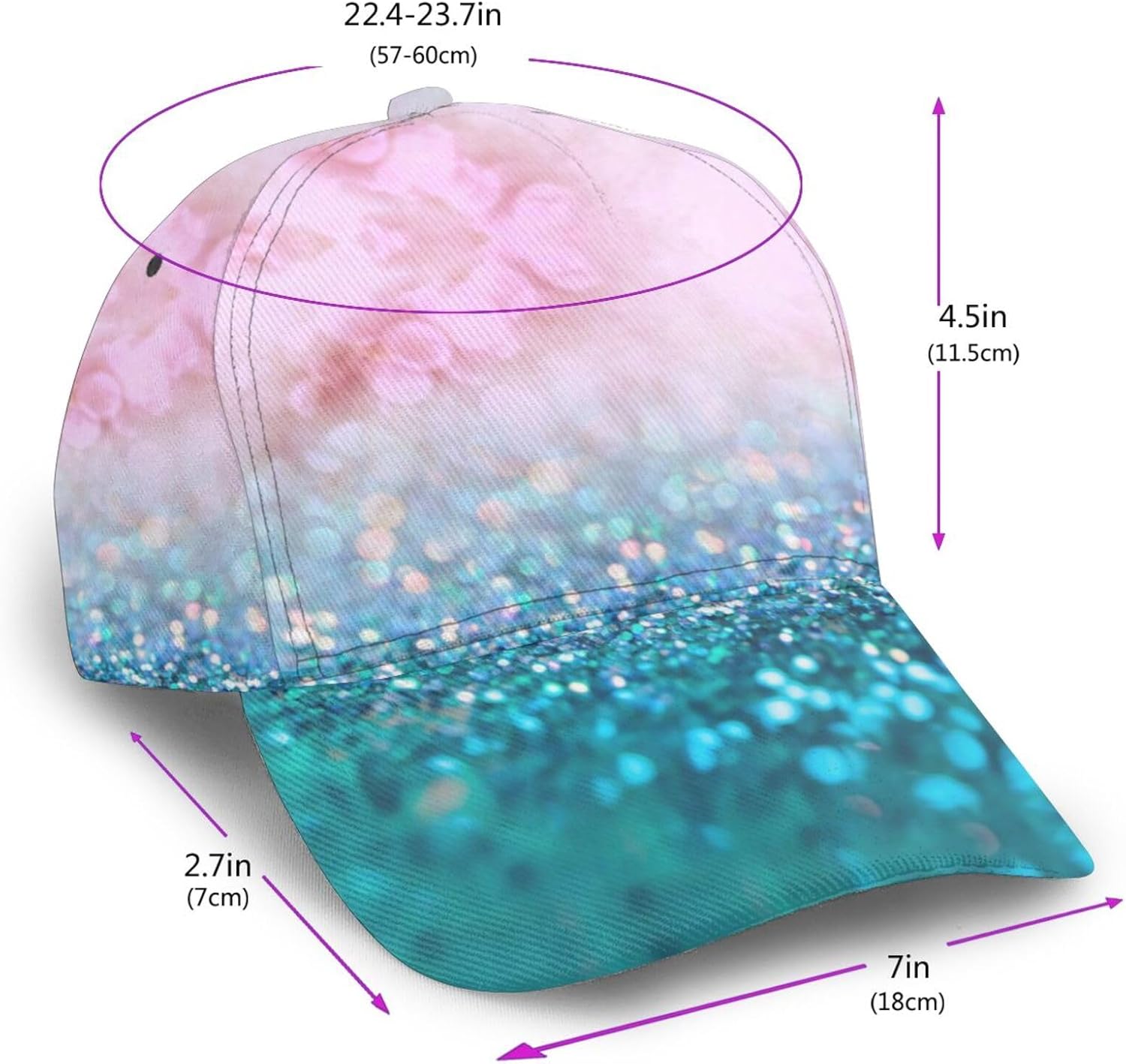Pastel Cornflowers Floral Baseball Cap Dad Hats All-Over Print Fashion Accessory 100% Polyester Adjusts to Fit Most