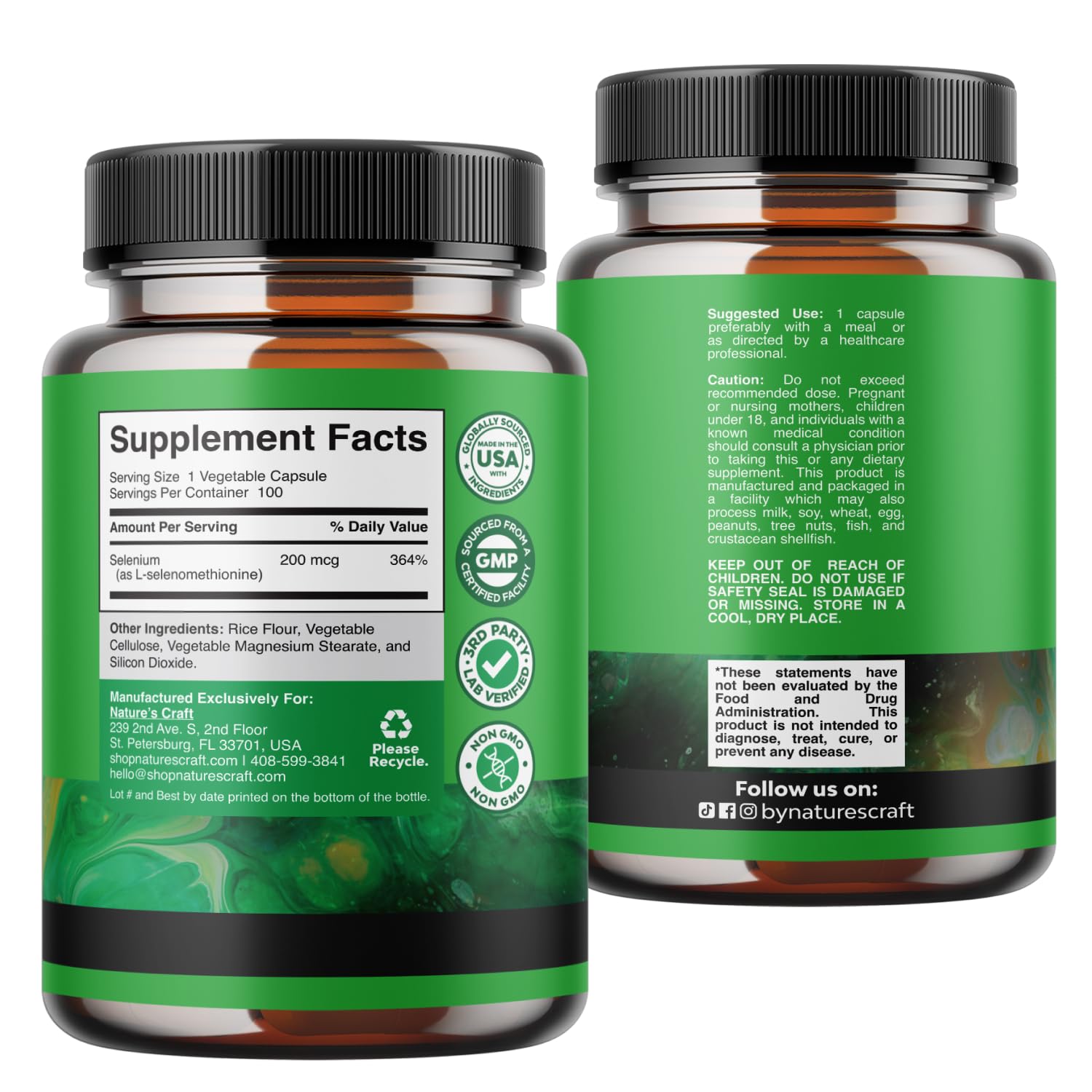 Yeast-Free Selenium Capsules - Thyroid & Immune Support - 100 Count — Amazon image 8