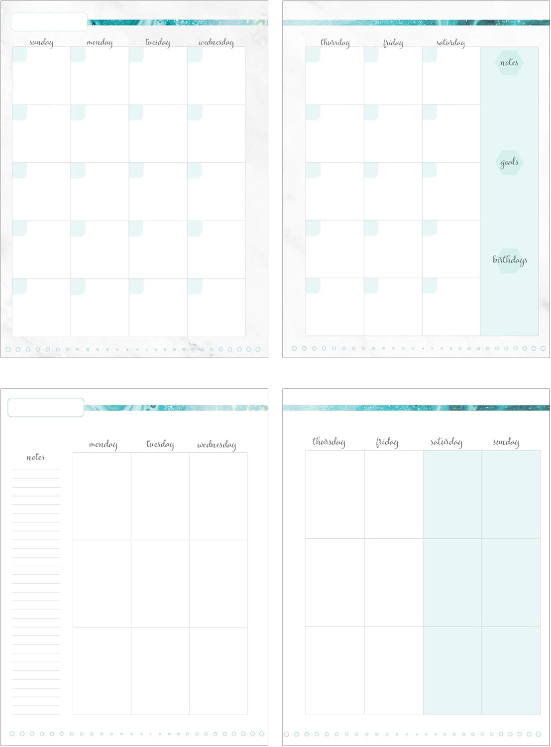 Paper House Productions 12 Month Undated 9.5" Planner with Month and Event Flag Stickers - Follow Your Dream