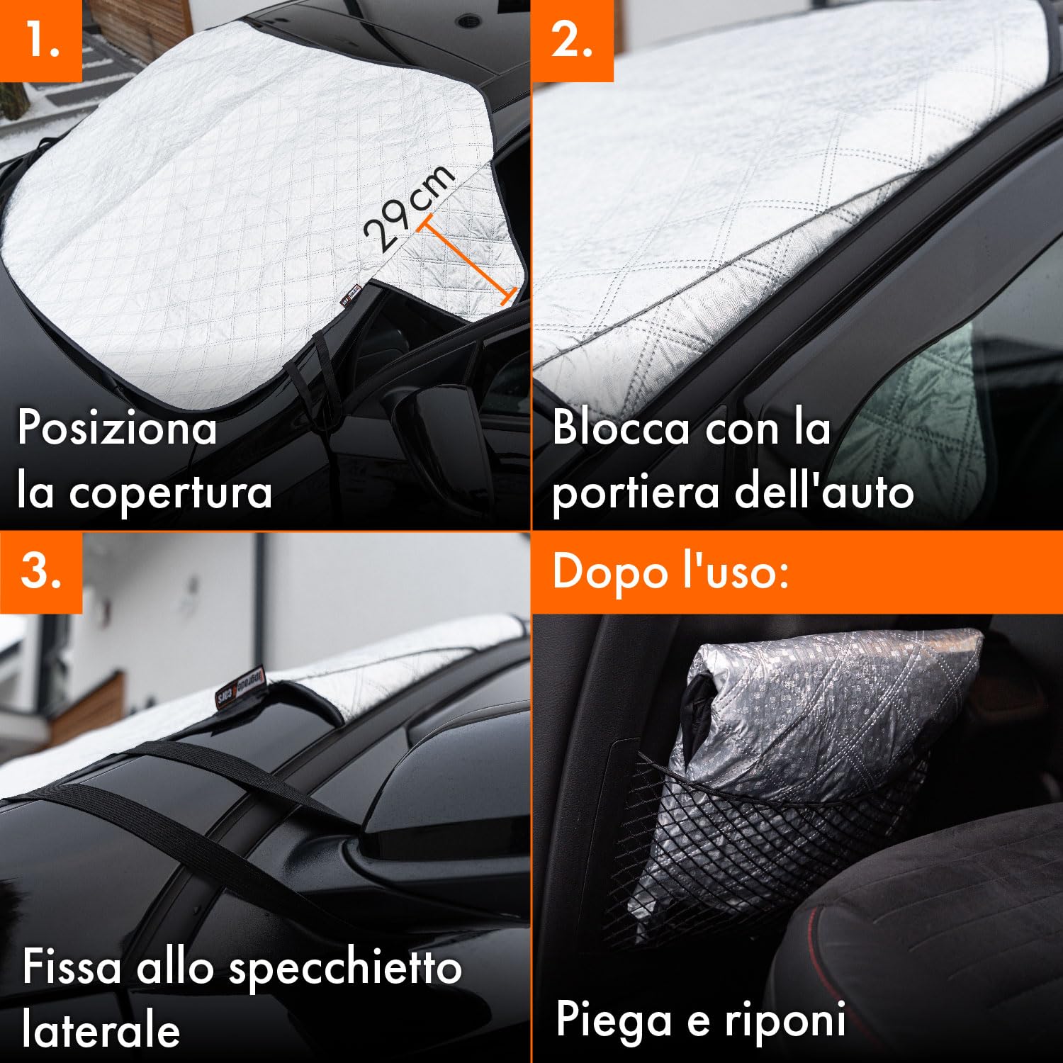 Upgrade4cars Copri Parabrezza per Auto Estate | Telo 145 x 100 cm | Copertura Protezione Anti UV