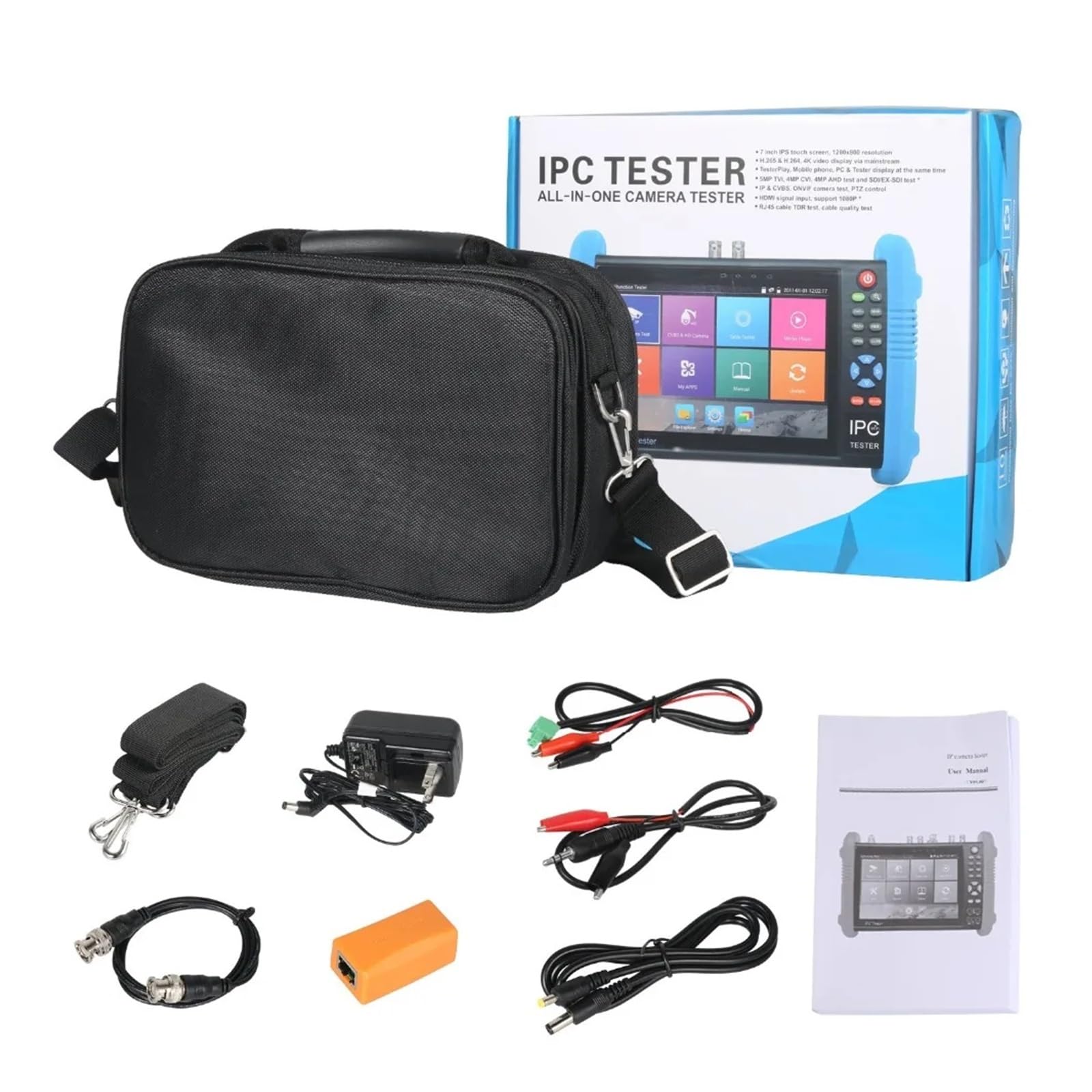 Tester IP CCTV 7 Pollici 4K IP 8MP Monitor Analogico For Telecamera Test AHD TVI CVI Tester For Cavi Di Rete Con Tester Di Protezione Di Sicurezza(TI-9698PS-CADHS)