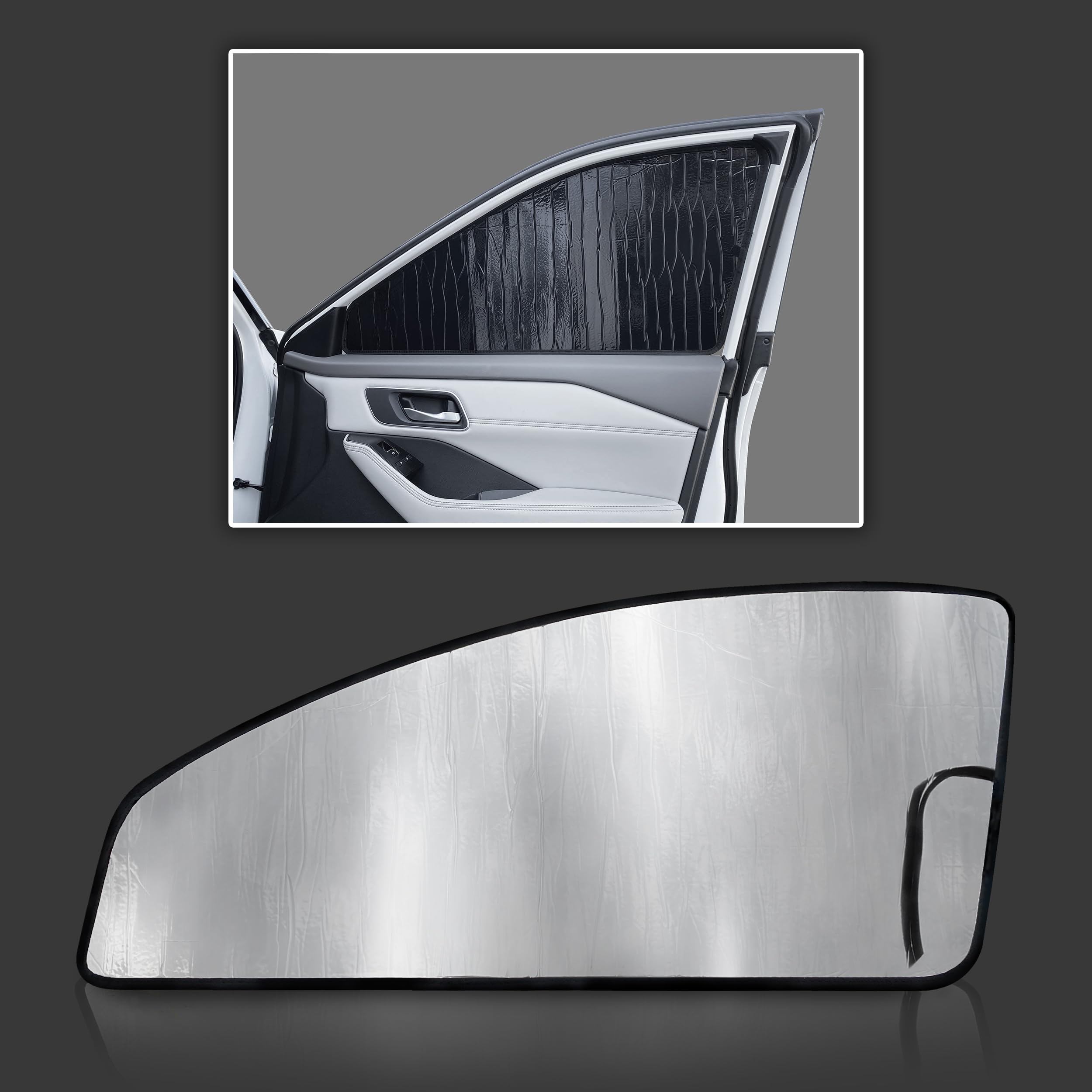 GalaxyAutoShield Custom Fit Reflective Front Side (2pcs) Sunshades for 2021 2022 2023 2024 2025 Nissan Rogue SUV, Insulated Sunshade Privacy Accessories Blockout UV Reflector Protection - Made in USA