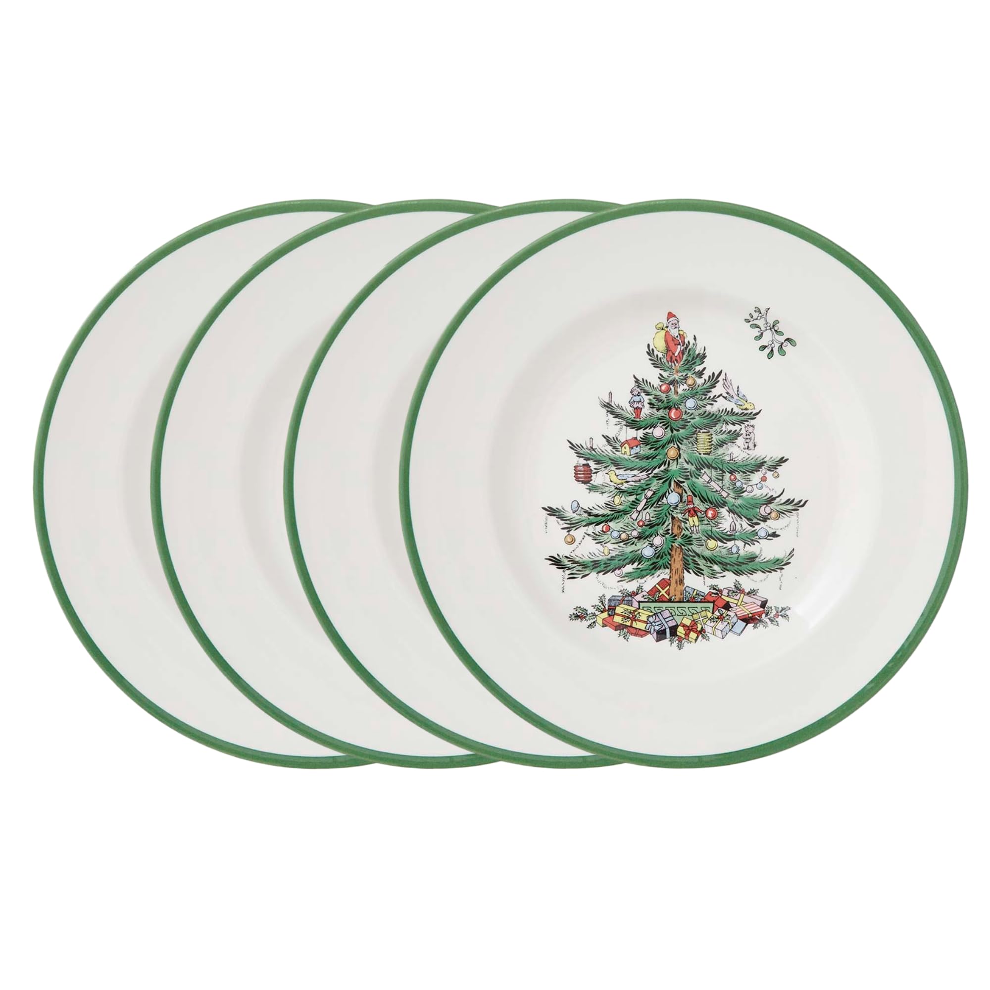 Spode Christmas Tree Set of 4 Dinner Plates