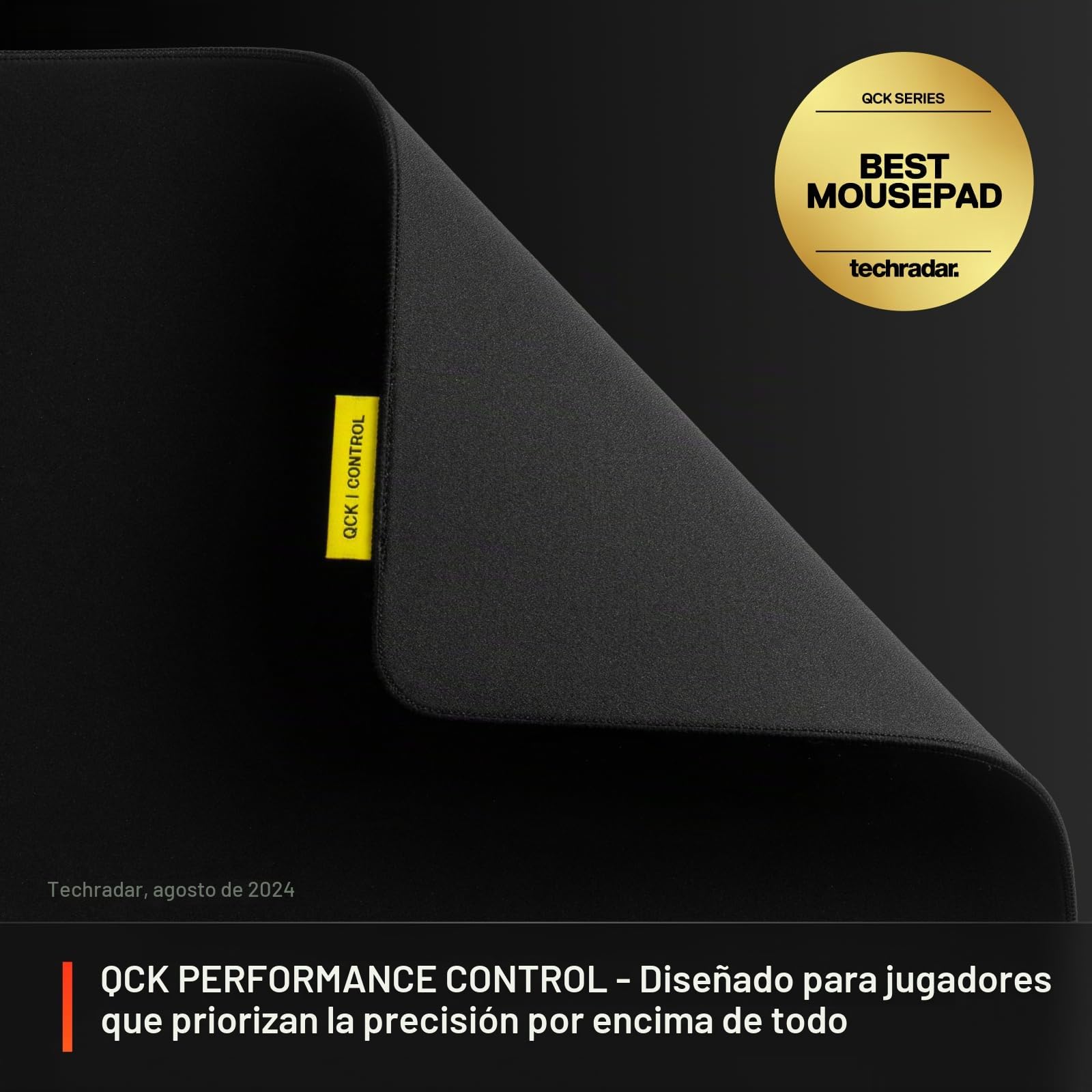 SteelSeries QcK L - Alfombrilla de Mouse para Juegos con Control de Rendimiento, Densidad Extra para un Deslizamiento Suave, Costuras de Borde de Perfil bajo, Base de Goma de Neopreno Antideslizante,