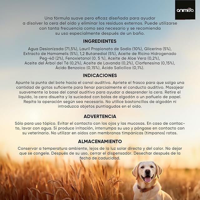 Foto 4 de 8 de Limpiador de Oídos Perros y Gatos 250ml en Gotas - Natural, con Aloe Vera y Lavanda, Sin Alcohol