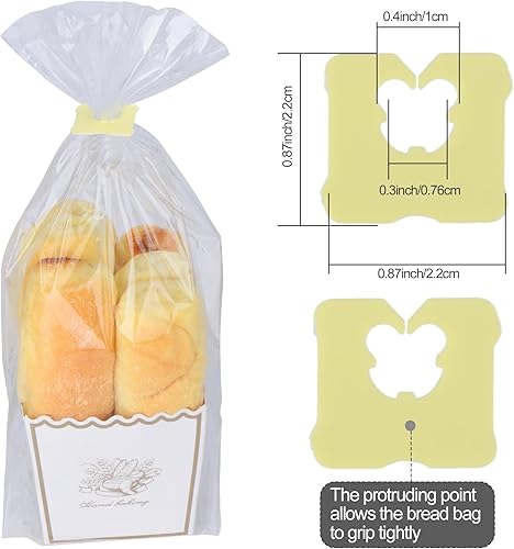 Miniatura 2 de 100 clips reutilizables de plástico amarillo para mantener tu comida fresca, clips para bolsas de almacenamiento de alimentos de 78 x 1 pulgada