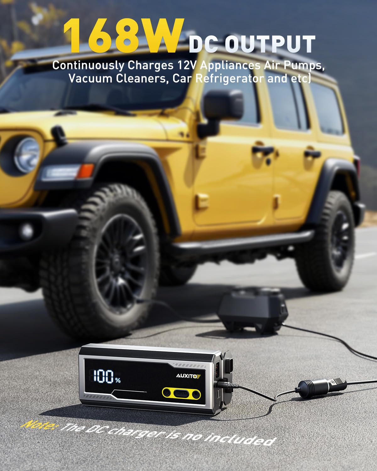 User pressing the 'Boost' button on the AUXITO T5 Jump Starter