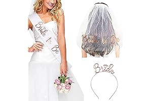 Captivating 3-Piece Bride-to-Be Ensemble: Sash, Tiara, and Veil